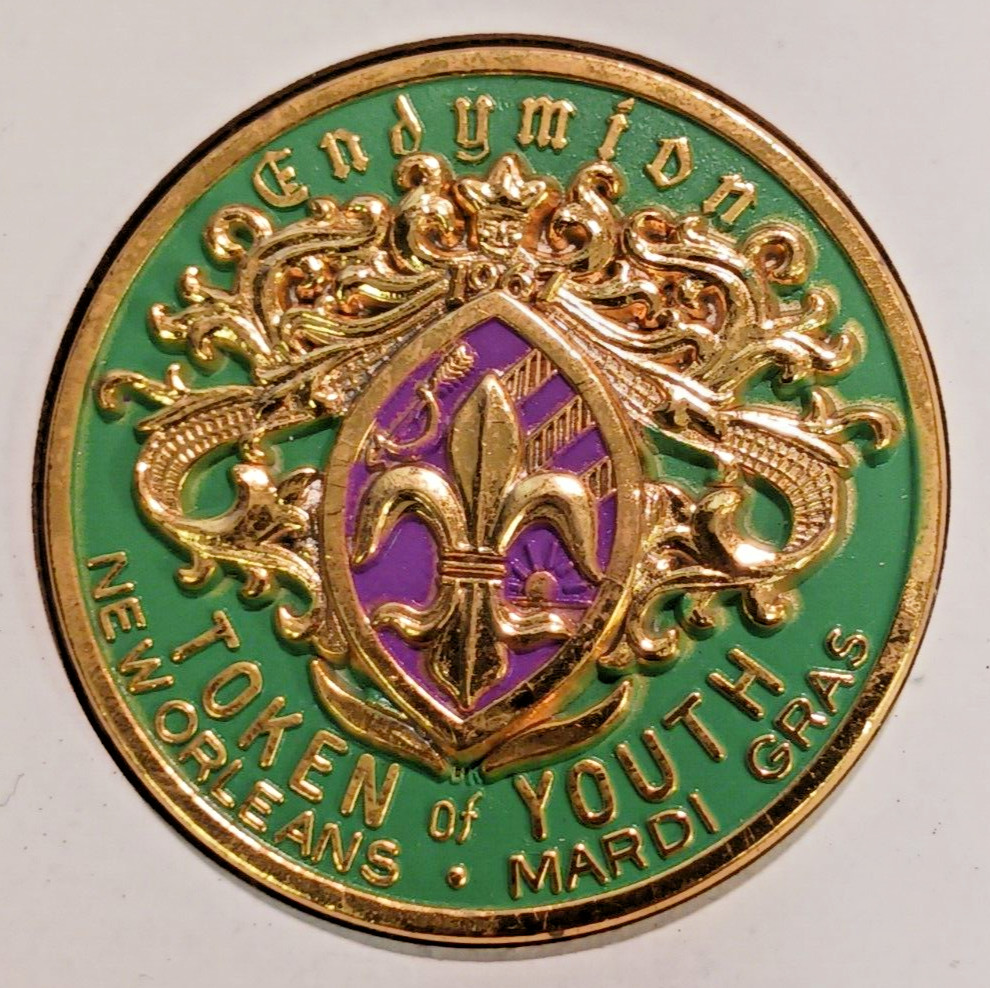 ENDYMION 1972 TRI COLOR BRONZE NEW ORLEANS MARDI GRAS THEME DOUBLOON X0031