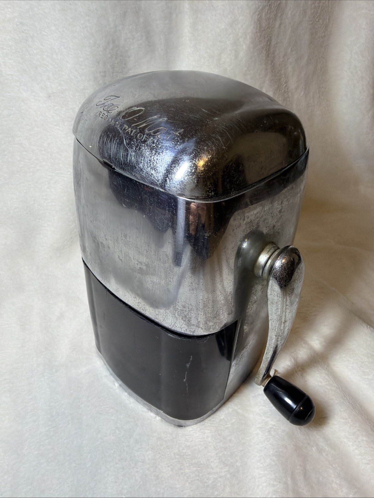 Vtg Rival Ice O Mat Vogue 455 Ice Crusher Chrome Black Knob MCM USA *See Notes