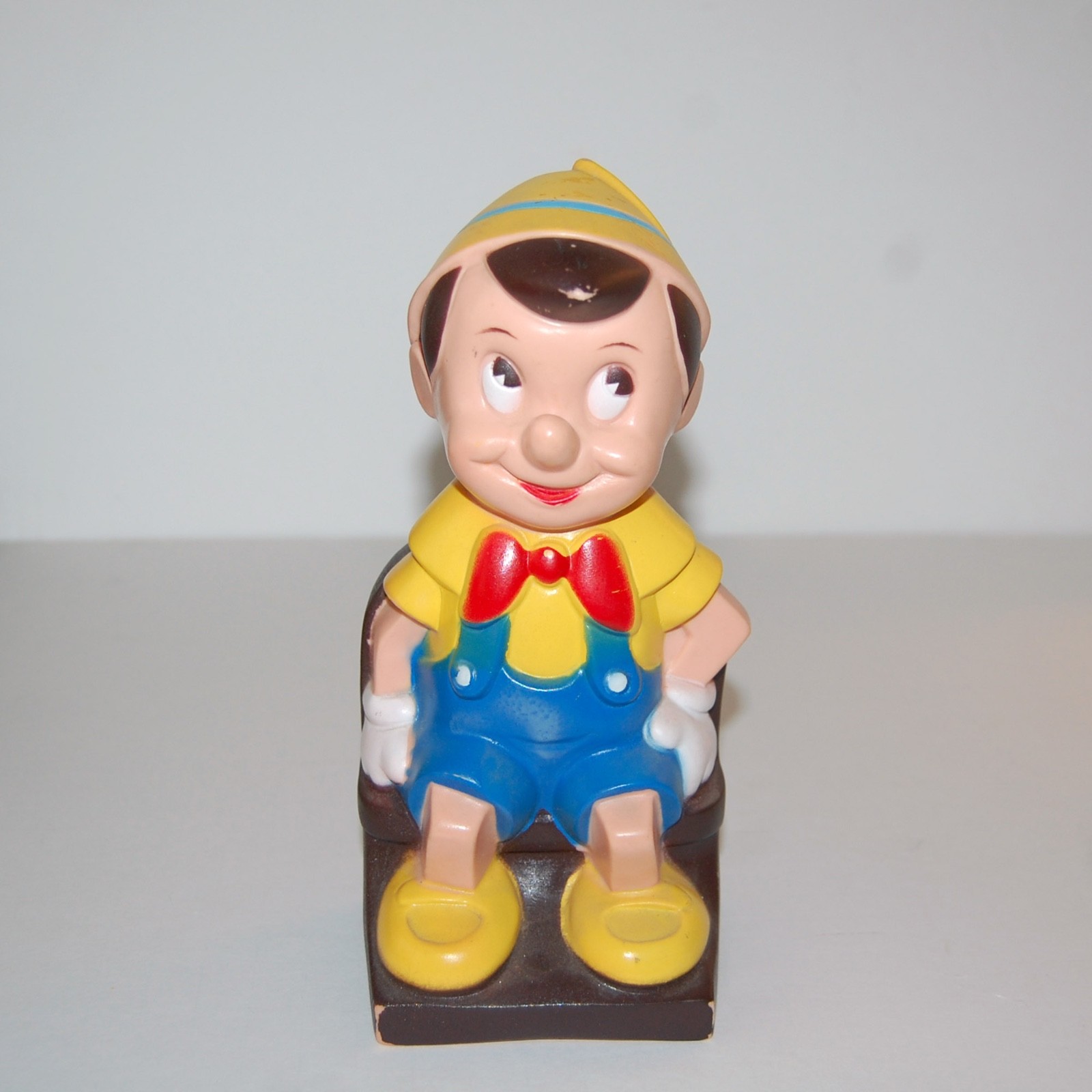 1970\'s Vinyl Pinocchio Bank by Play Pal Plastics Walt Disney Productions