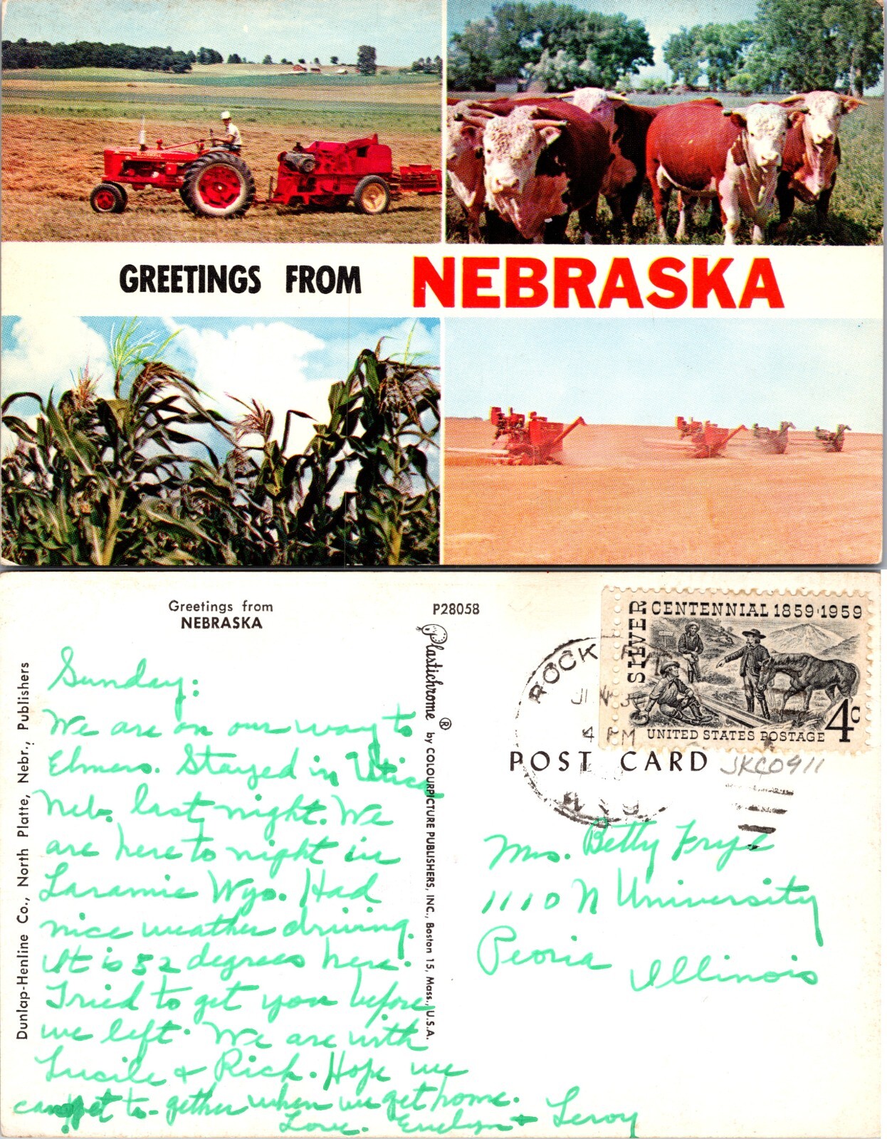 Greetings from Nebraska Postcard