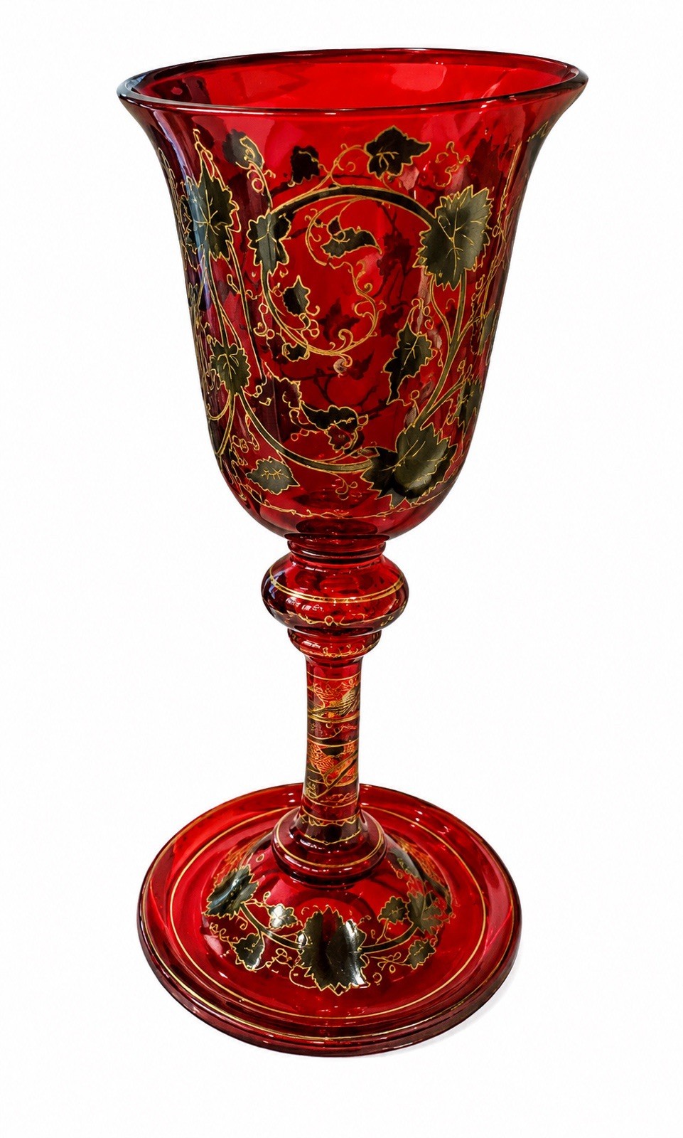 RARE antique hand painted red Goblet. RARE antique hand painted red Goblet.