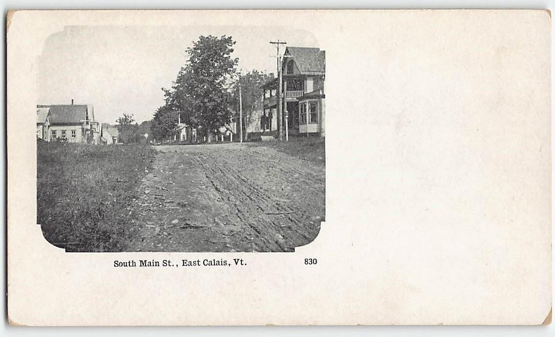 South Main Street Scene EAST CALAIS, VERMONT 1900s Buswell\'s Antique Postcard