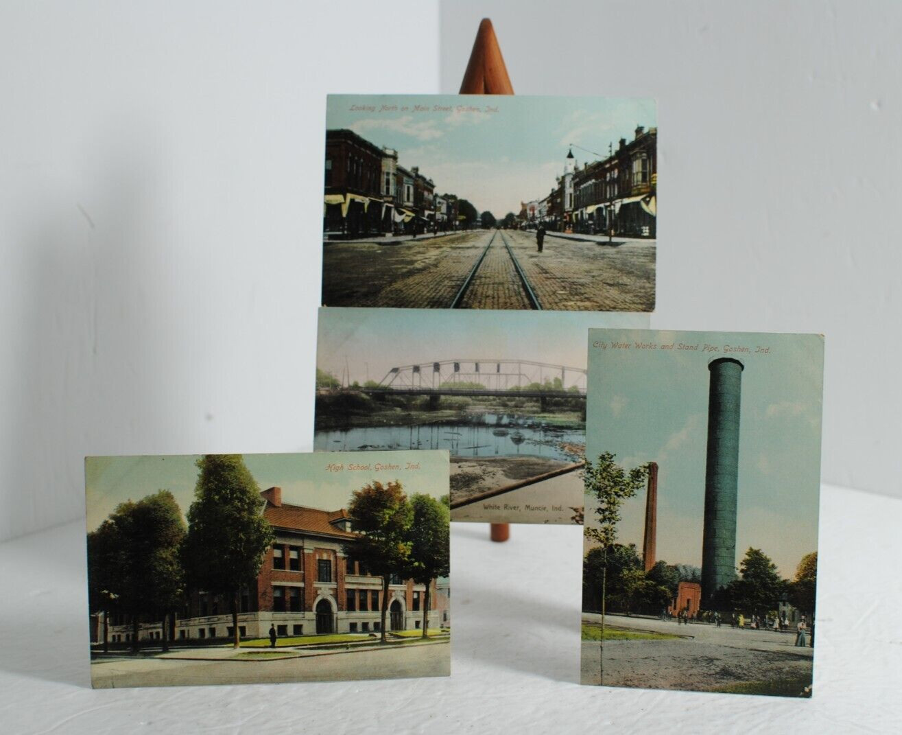 Lot of 4 Early 1900\'s Printed in Germany Unused INDIANA Postcards