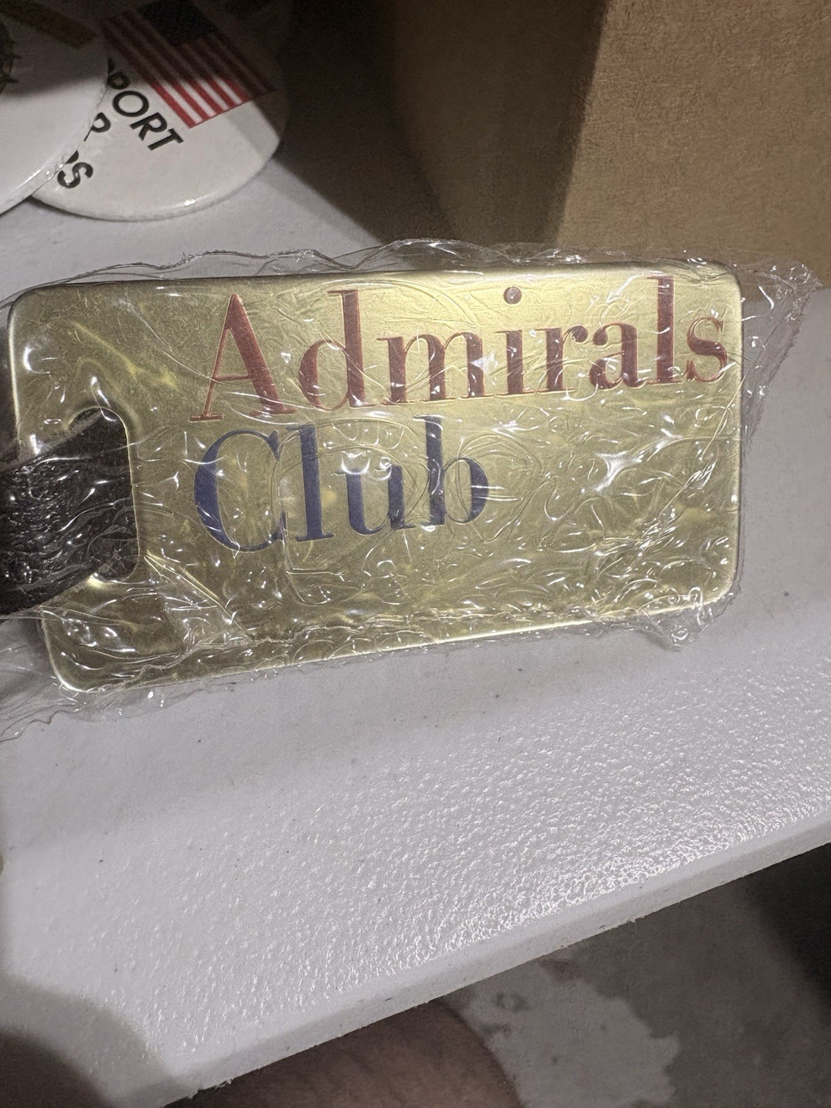 Vintage American Airlines Admirals Club Plastic Luggage Tag
