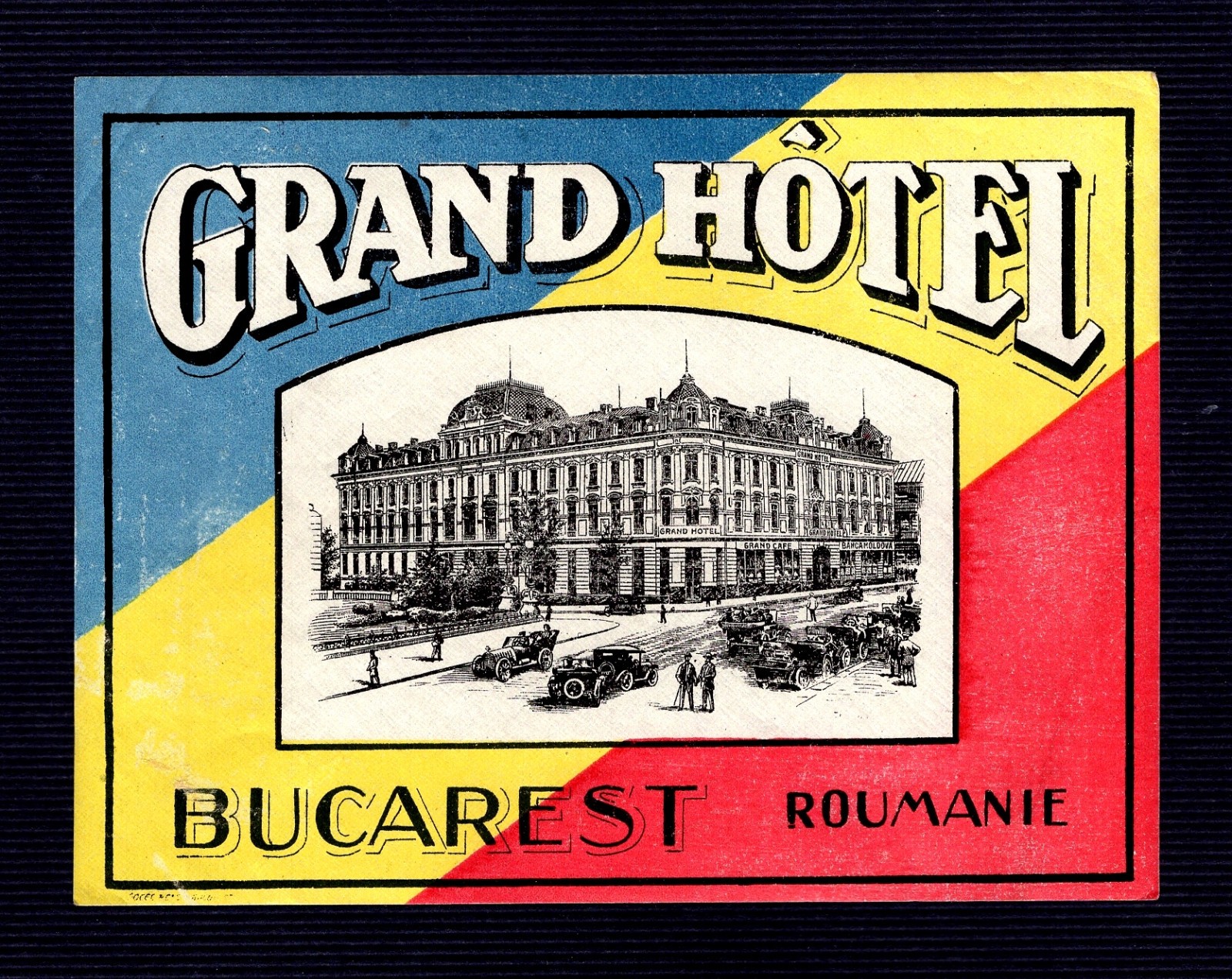 Vintage  GRAND  HOTEL  Luggage Label , Bucarest  mint