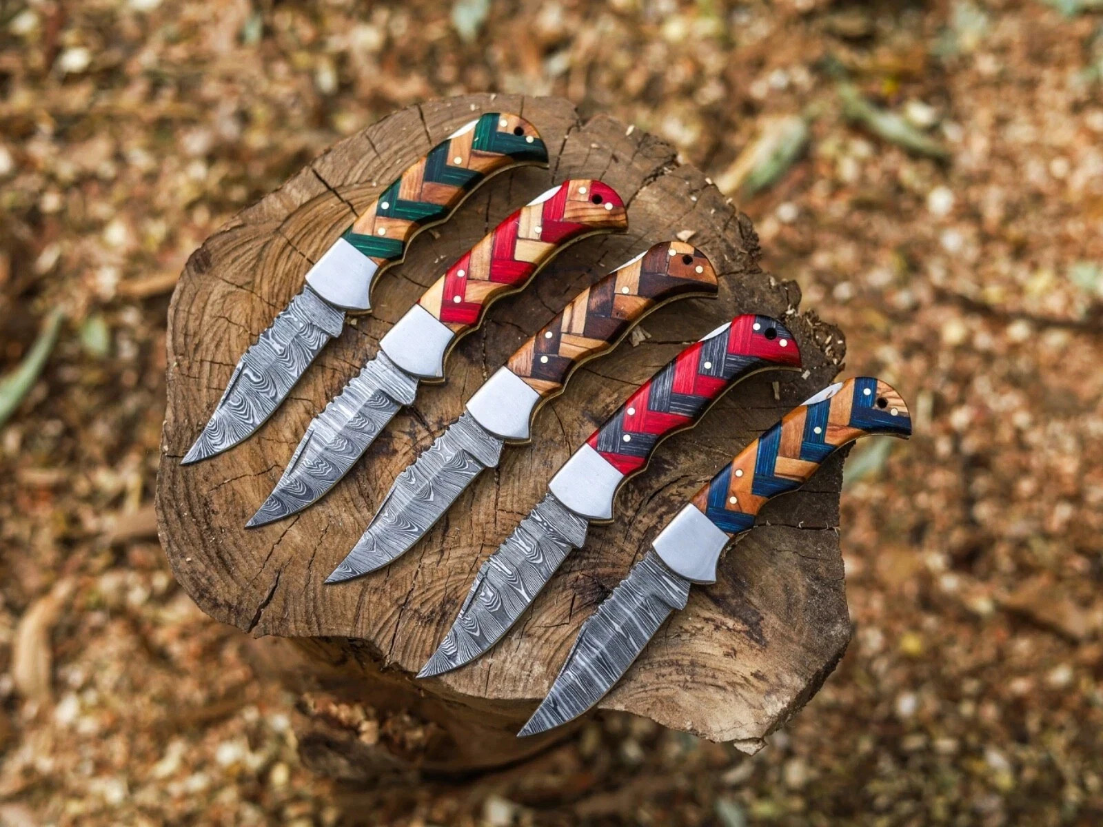Lot Of 20 Pcs Handmade Damascus Steel Folding &  Pocket  Knives/ USA Tariff Free