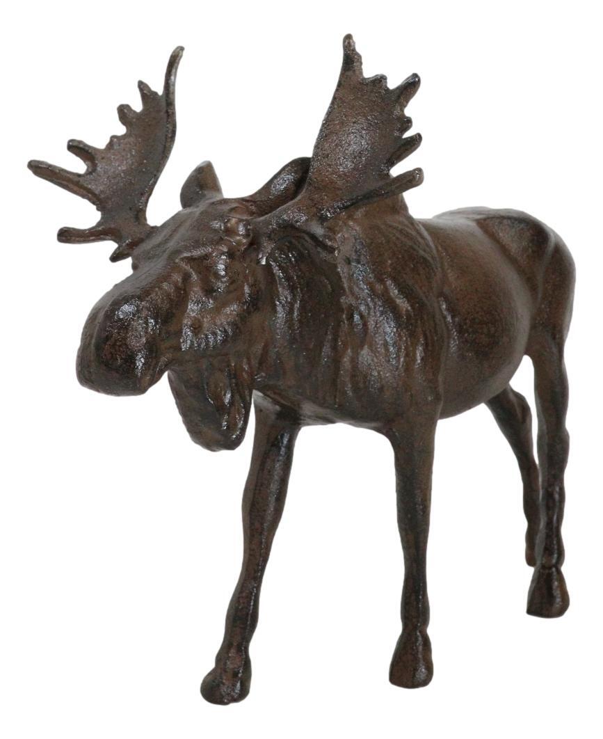 Cast Iron Large Emperor Stag Elk Bull Moose In Bronze Finish Figurine 11.25\