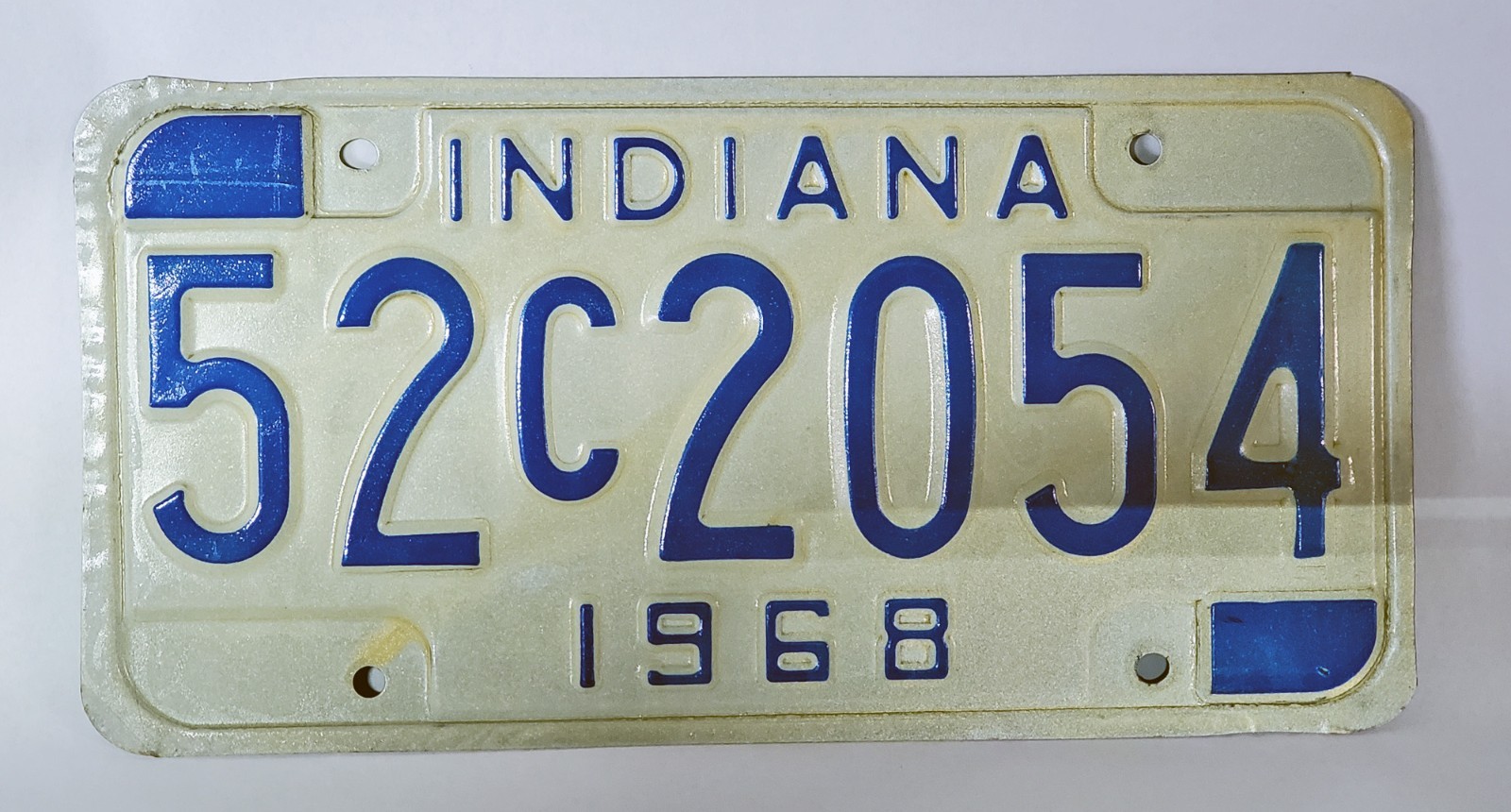 Vintage 1968 INDIANA Automotive Car Vehicle License Plate Tag New Old Stock