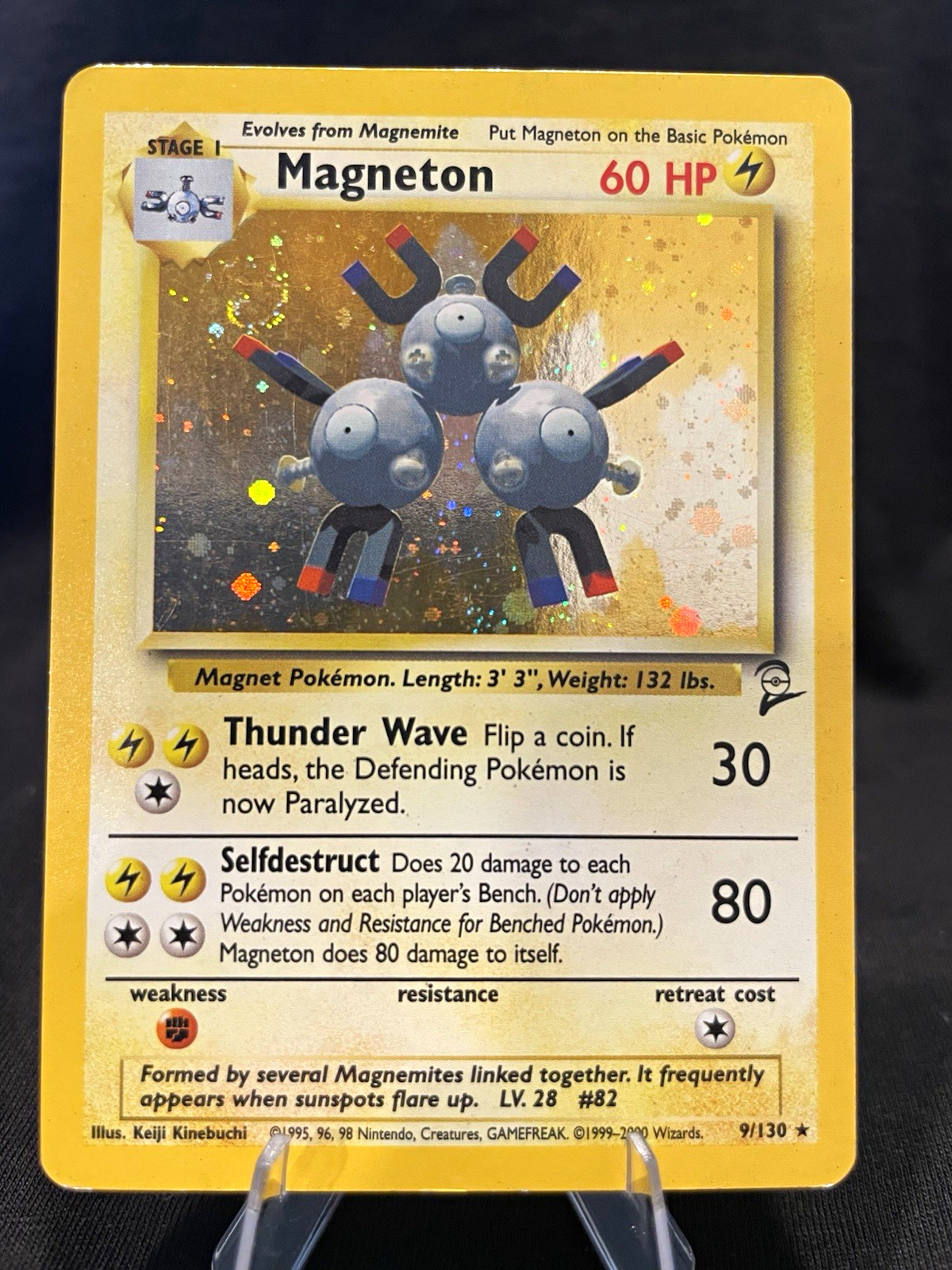 Pokémon TCG Magneton Base Set 2 Holo 9/130 EN *SWIRL* Mod Play
