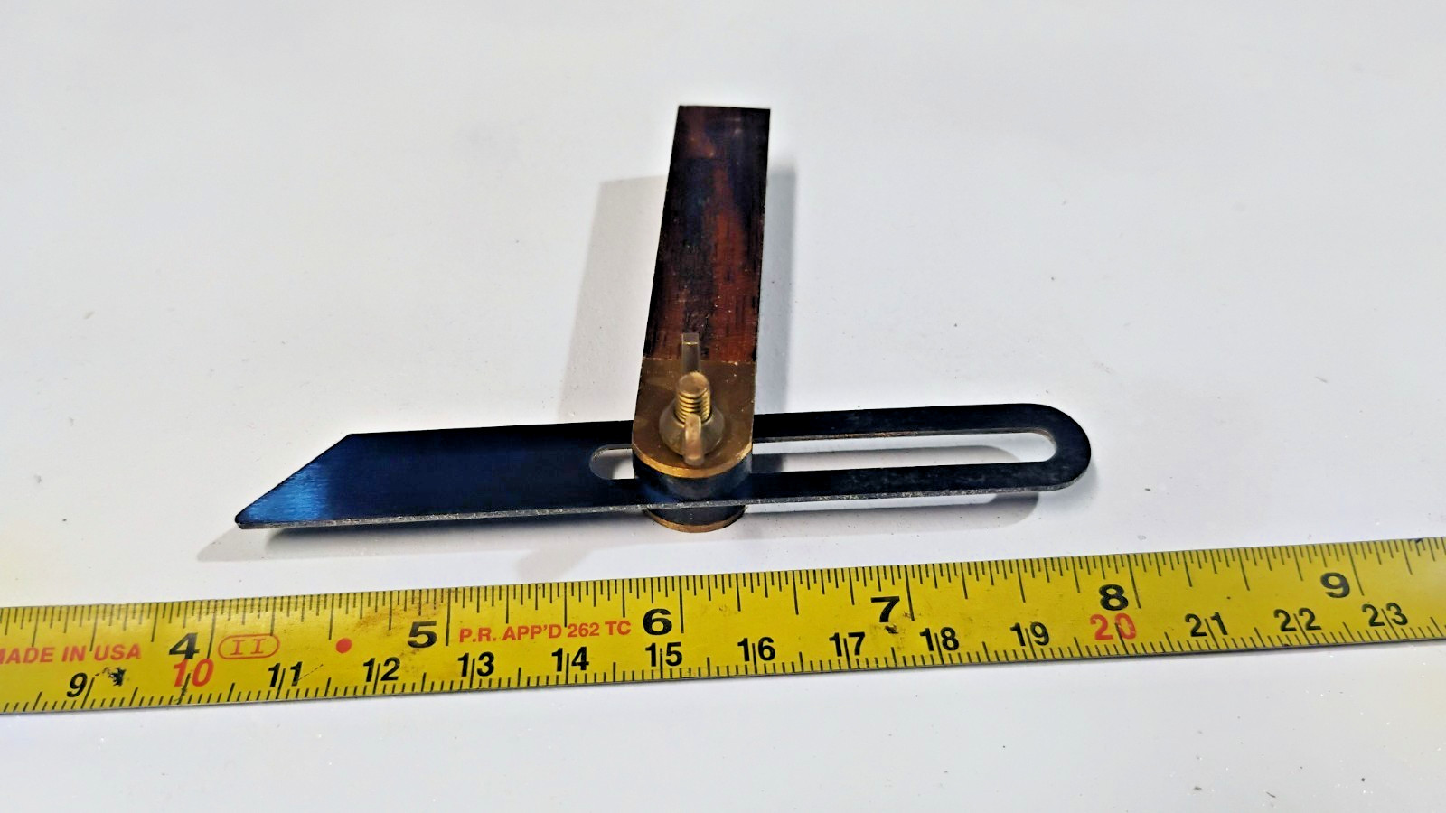Rosewood & Brass  4'' T Bevel Square Blued ~Fine Quality Tool