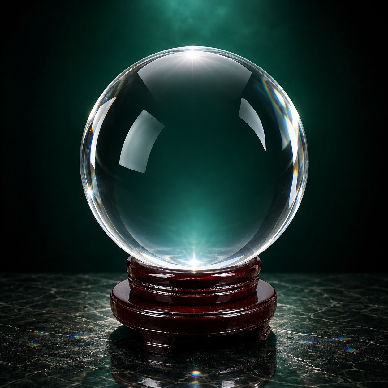 Glass Crystal Ball 200mm 7.87 in Sphere with Wood Stand Decor Photo Prop