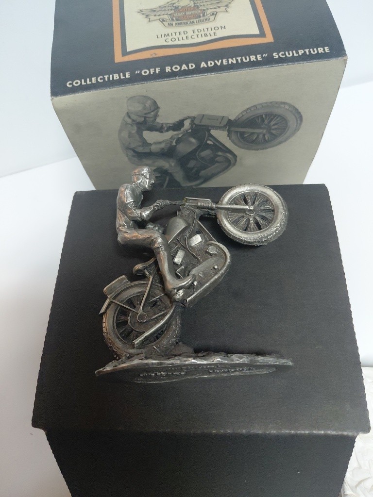 Harley-Davidson Limited Edition Pewter Motorcycle Rider Sculpture by Skip Winn Harley-Davidson Limited Edition Pewter Motorcycle Rider Sculpture by Skip Winn