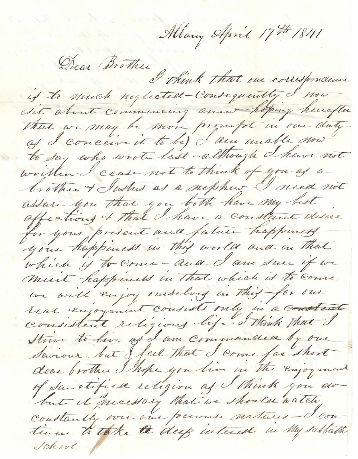 Albany Merchant Writes Friend About William Henry Harrison's Untimely Death