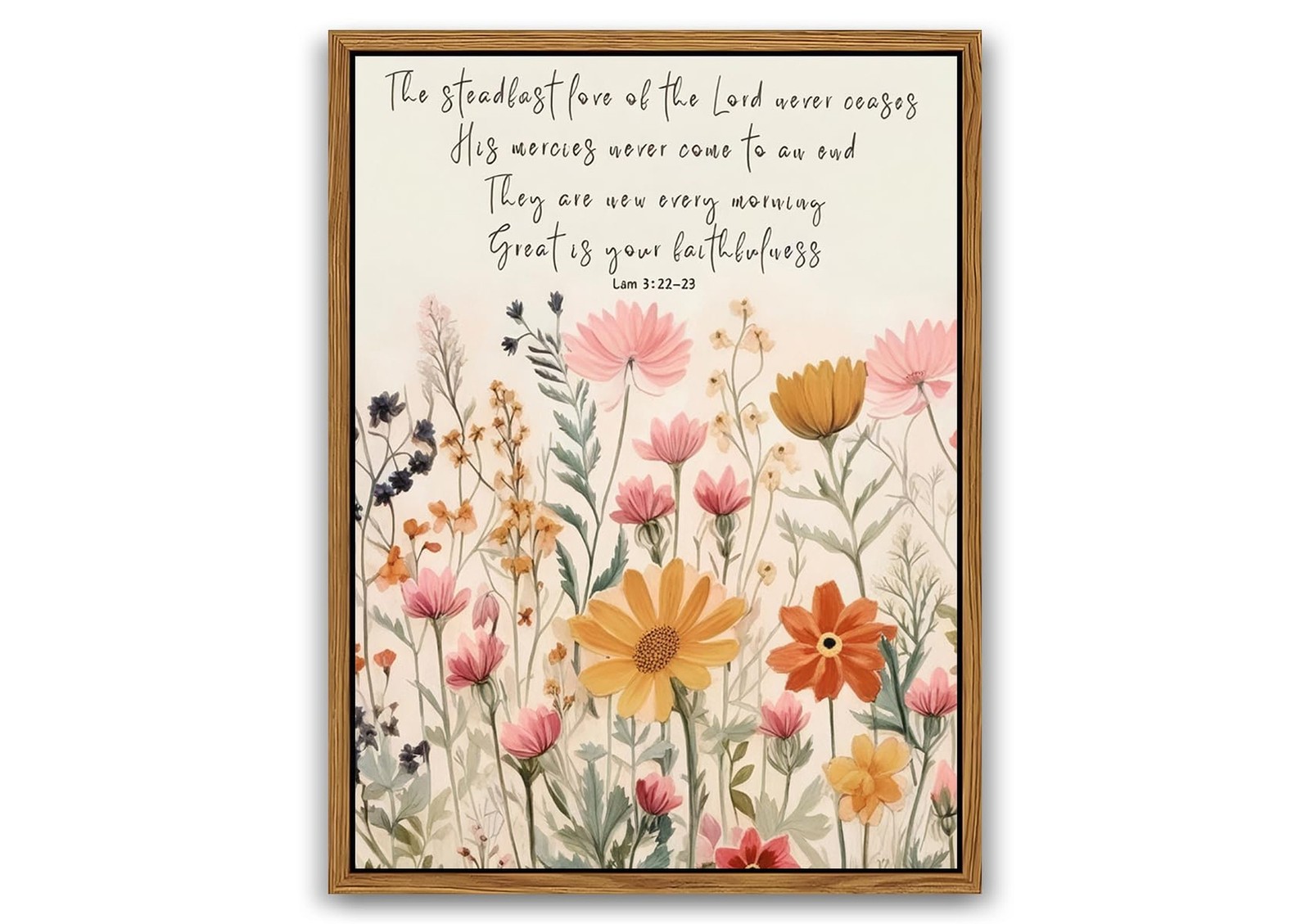 Dytila Wildflower Serenity Prayer Wall Art - Floating Framed 12x16 Inch Chris...