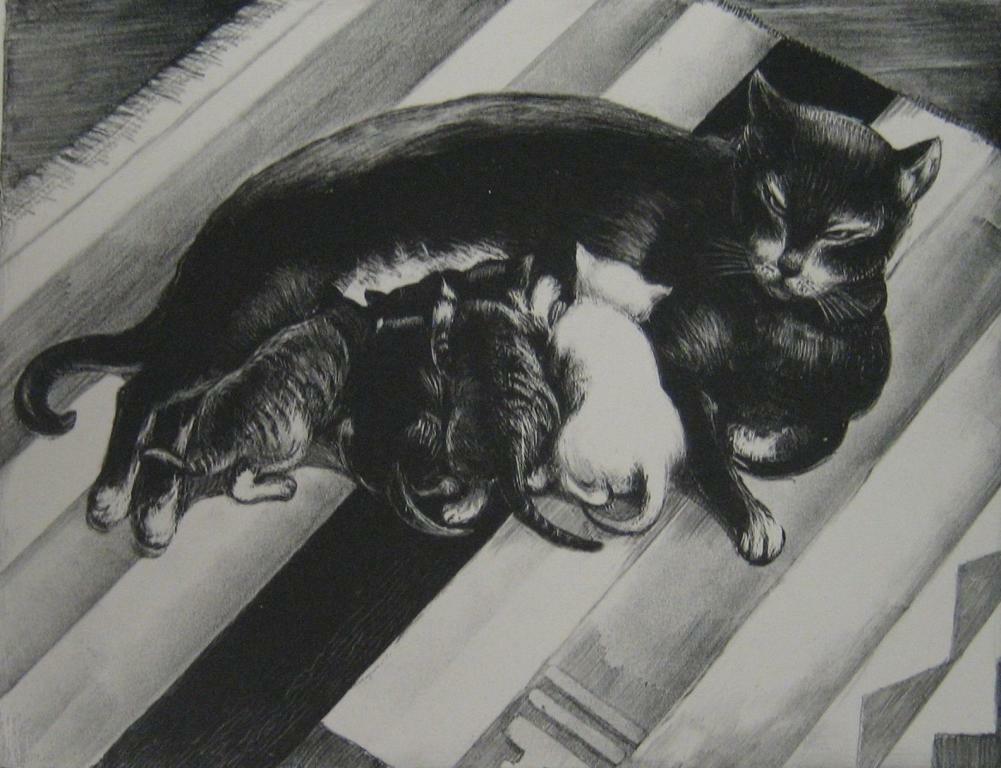 The Family (Cats) : Mabel Dwight : 1928 : Archival Quality Art Print 11x17
