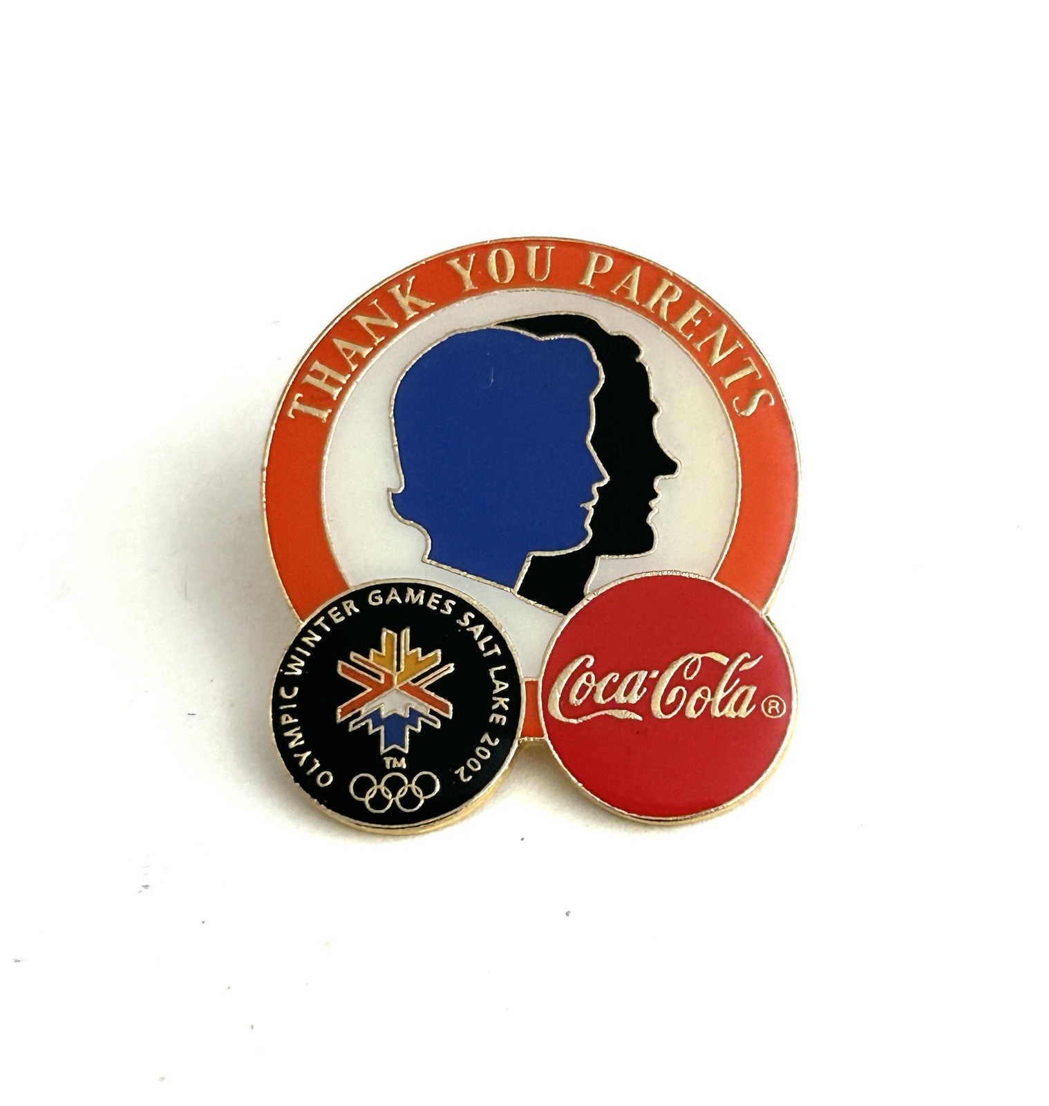 2002 Olympic Winter Games Salt Lake City Pin Coca Cola Thank You Parents Enamel