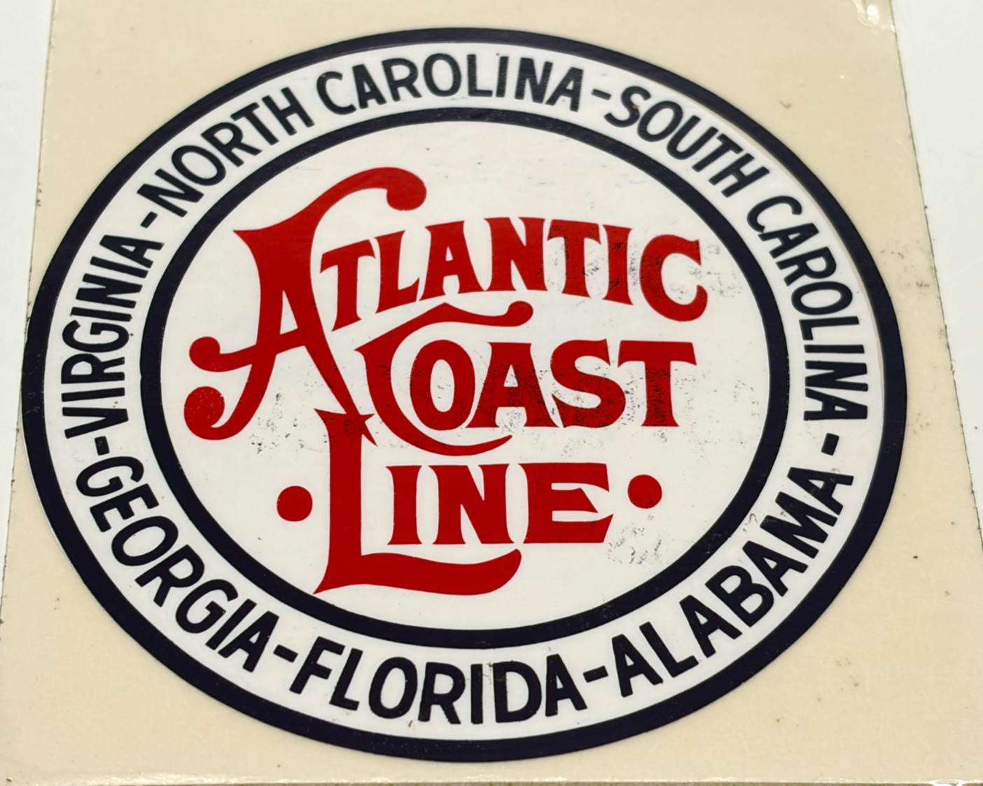 1930-40s Atlantic Coast Line Railroad Label Sticker Decal