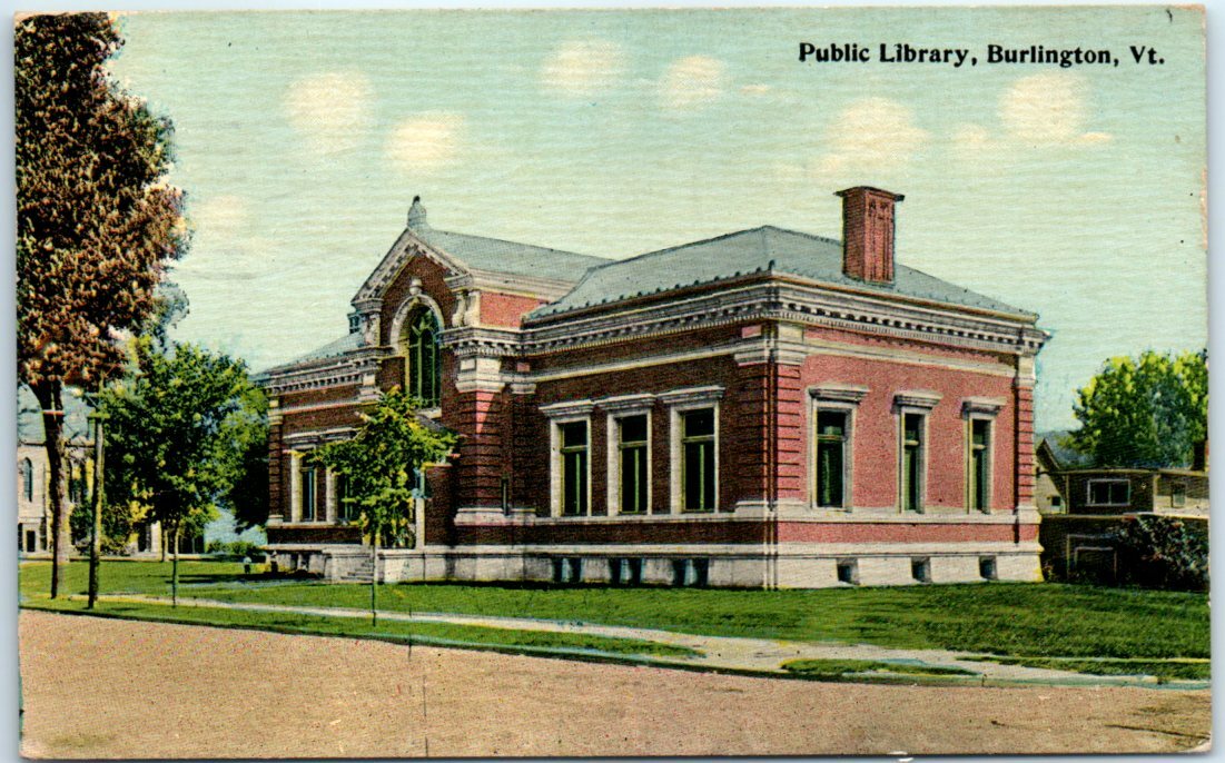 Postcard - Public Library - Burlington, Vermont