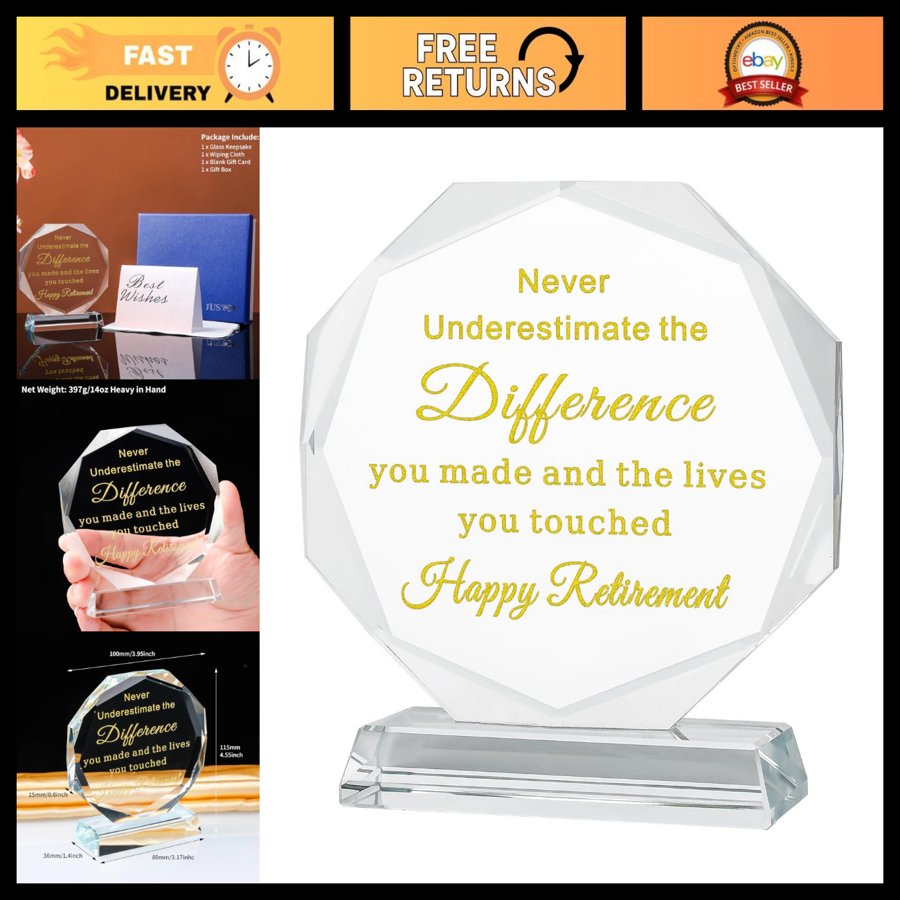 Employee Appreciation Crystal Trophy Awards - Perfect Gifts for Volunteers & Sta Employee Appreciation Crystal Trophy Awards - Perfect Gifts for Volunteers & Sta