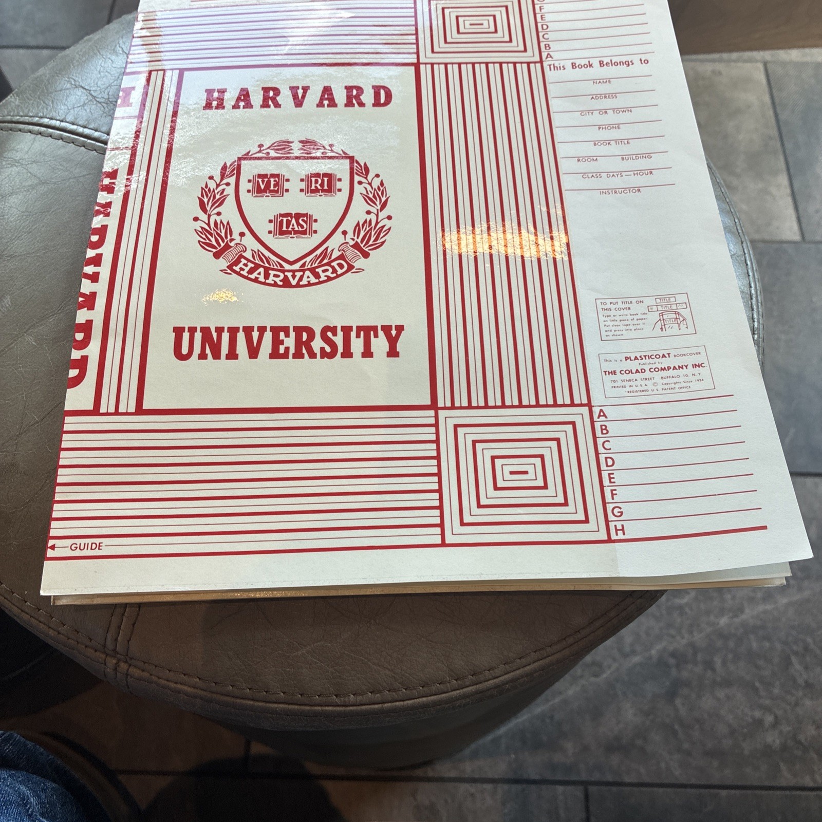 Harvard 1960 Large Academic Book Cover New Old Stock 1960 Harvard 1960 Large Academic Book Cover New Old Stock 1960