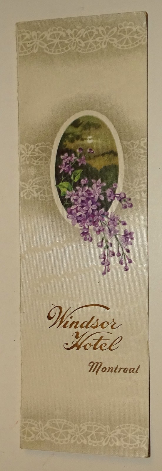 1912 Windsor Hotel menu card Montreal Canada