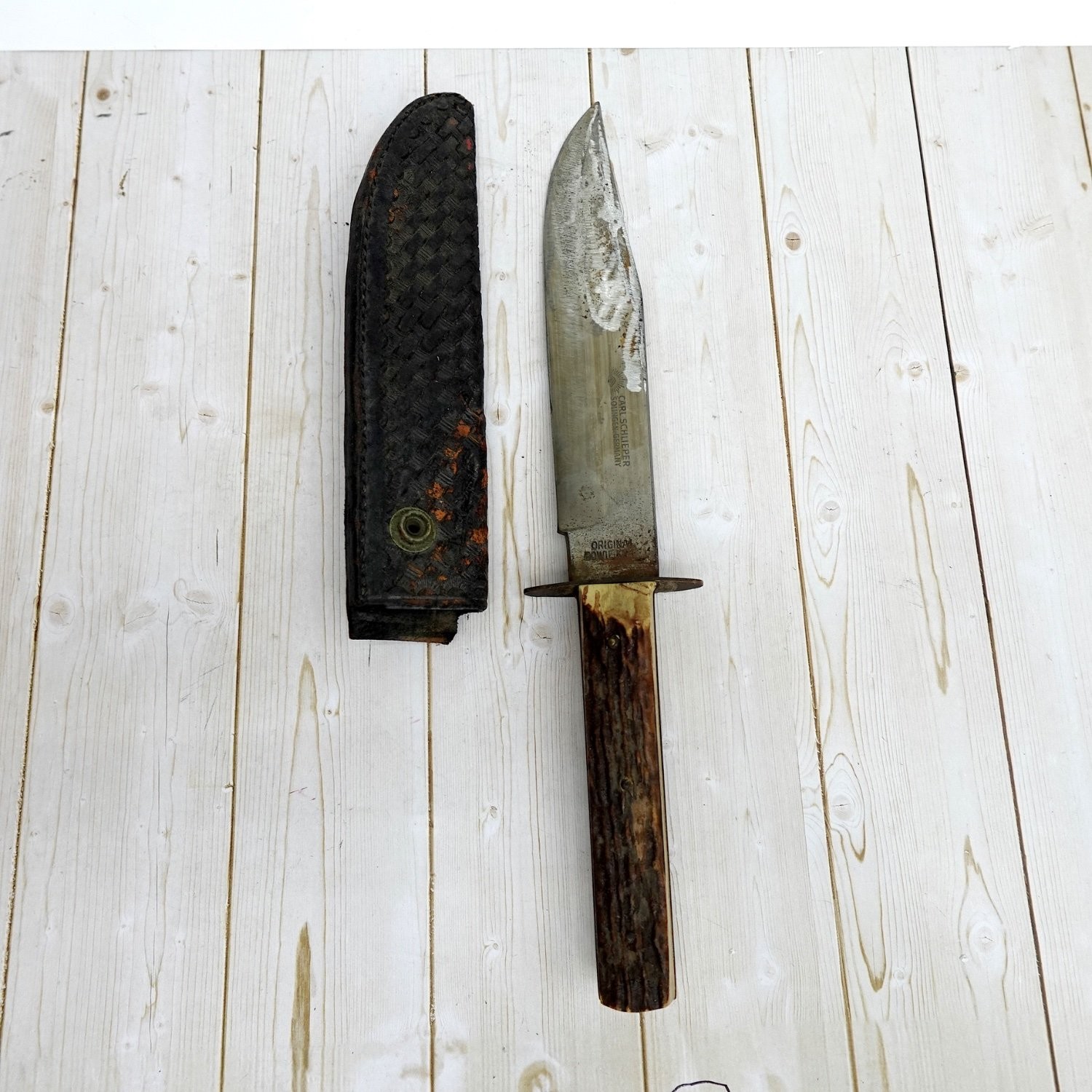Carl Schlieper Original Bowie Knife Vintage German Fixed Blade Mid  Century