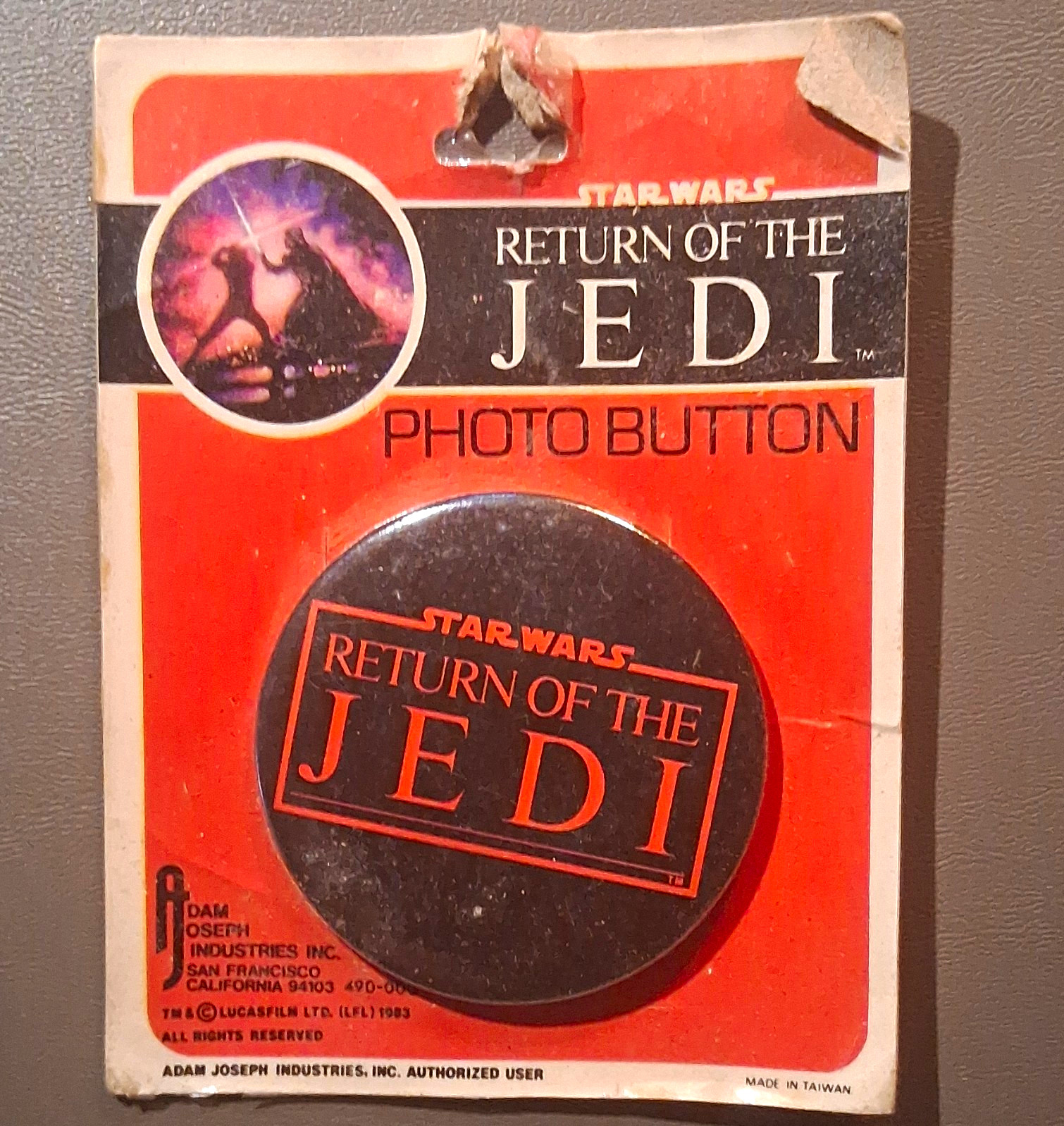 StarWars Return Of The Jedi Button - Vintage 1983