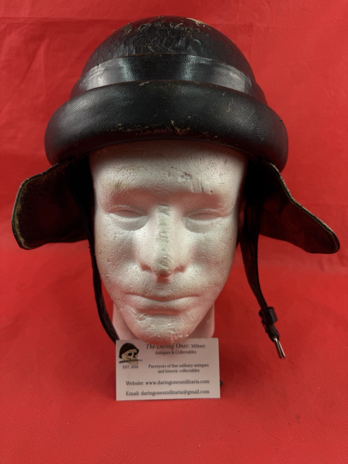 Original WW2 Italian Fascist Tanker’s Helmet Caristi Ariete 