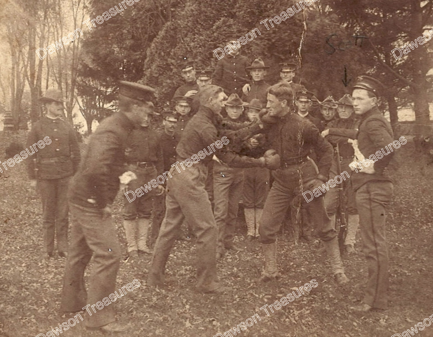 U.S. National Guard Troops Boxing Photograph US Infantry 1899-1910 Photo