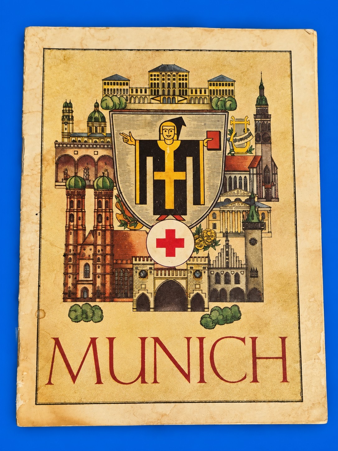 1947 Munich Germany American Red Cross Burgerbrau Club Booklet Map WWII Era