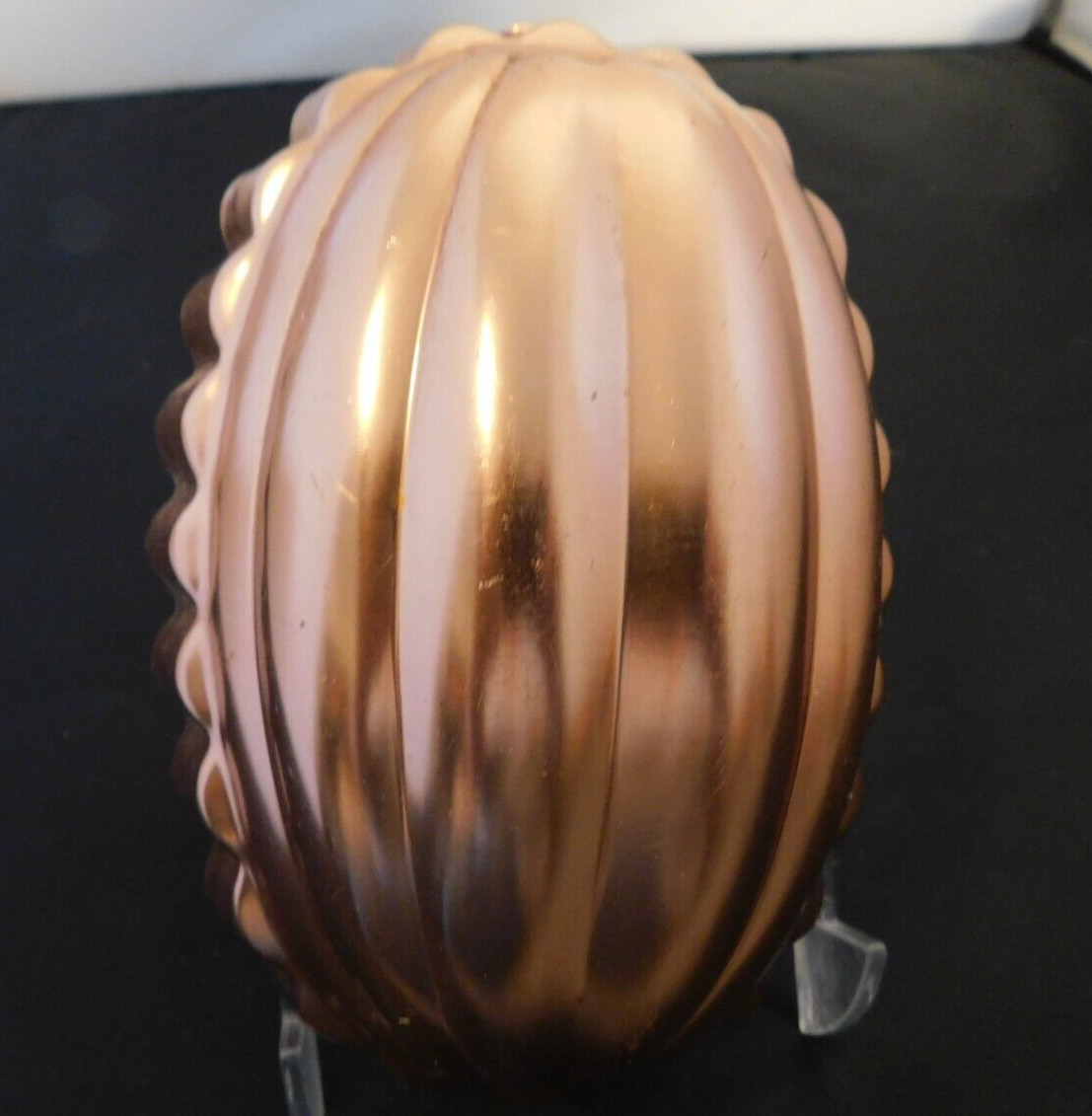 Scalloped Copper Tone Metal Gelatin Mold - Great Looking Shabby Chic