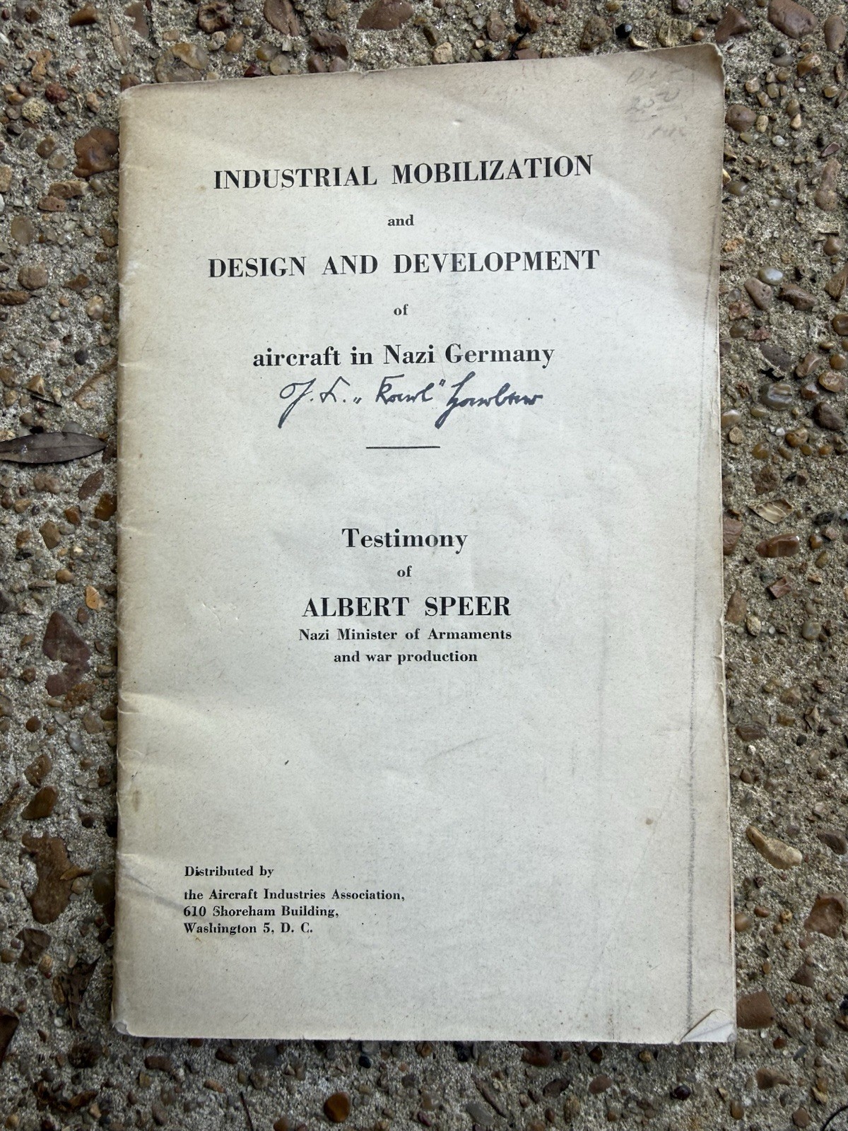 RARE WW2 First EditionTestimony Of Albert Speer Design & Development In Germany