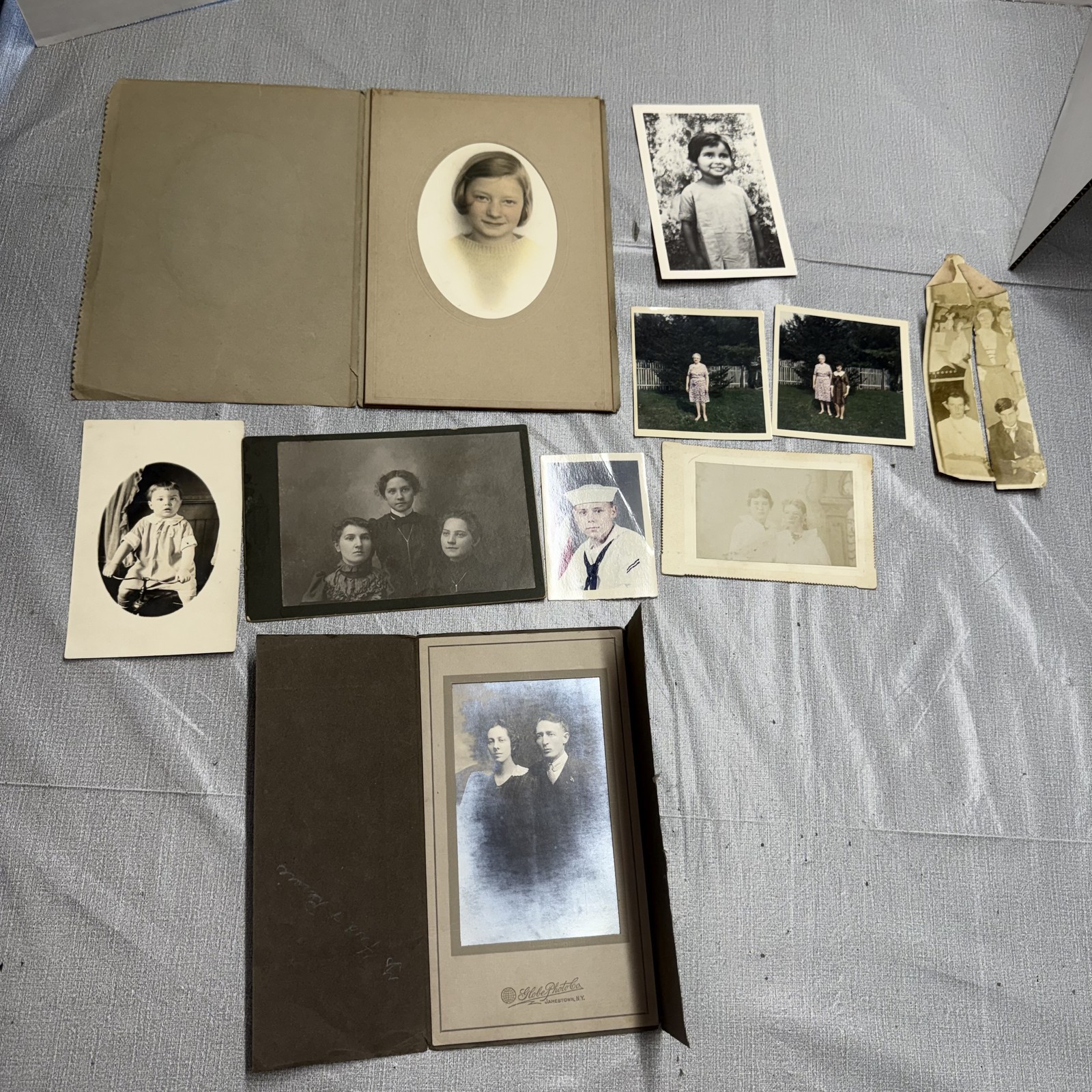 Antique Vintage Photo Lot Cabinet Cards Sailor Family Portraits 1900s 60s