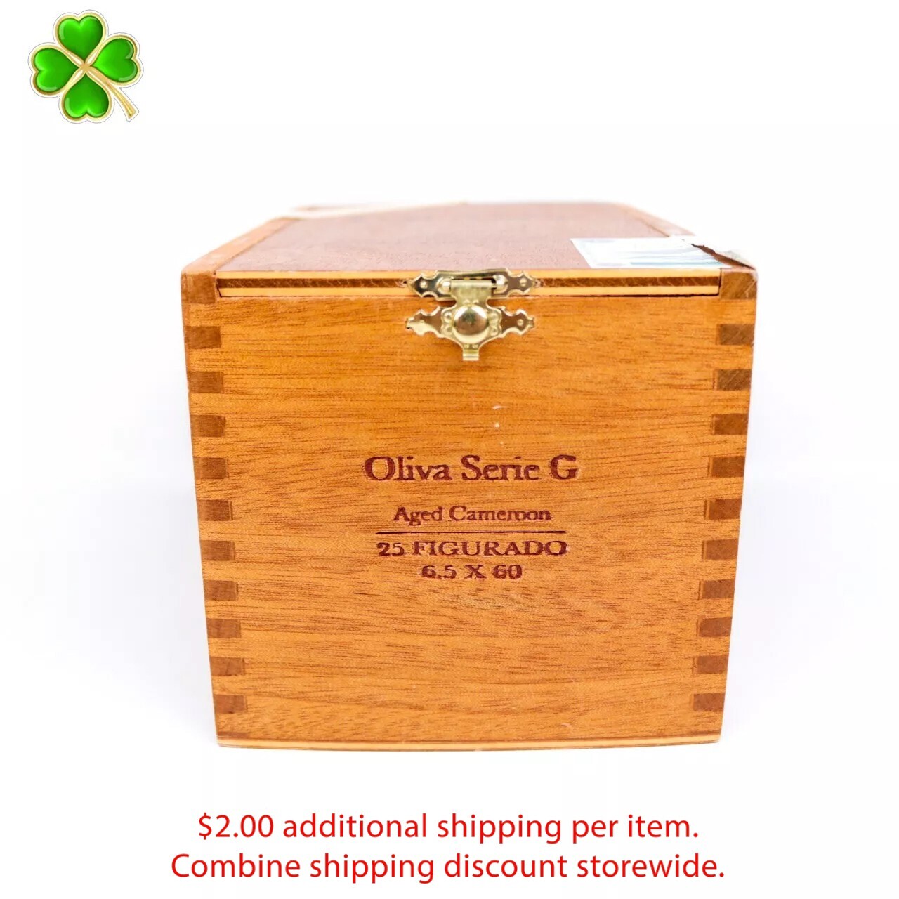 Oliva Figurado Serie G Aged Cameroon Empty Wood Cigar Box 7.25\
