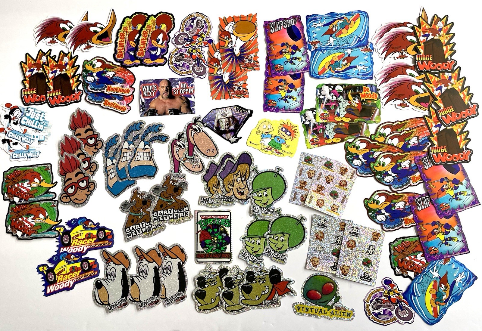Huge LOT Vintage Vending Machine Stickers 1990s Y2K Prism TMNT Cartoon Network +
