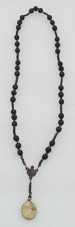 Early 1800s Beaded Prayer Chaplet with St Anthony and St Francis of Assisi Medal