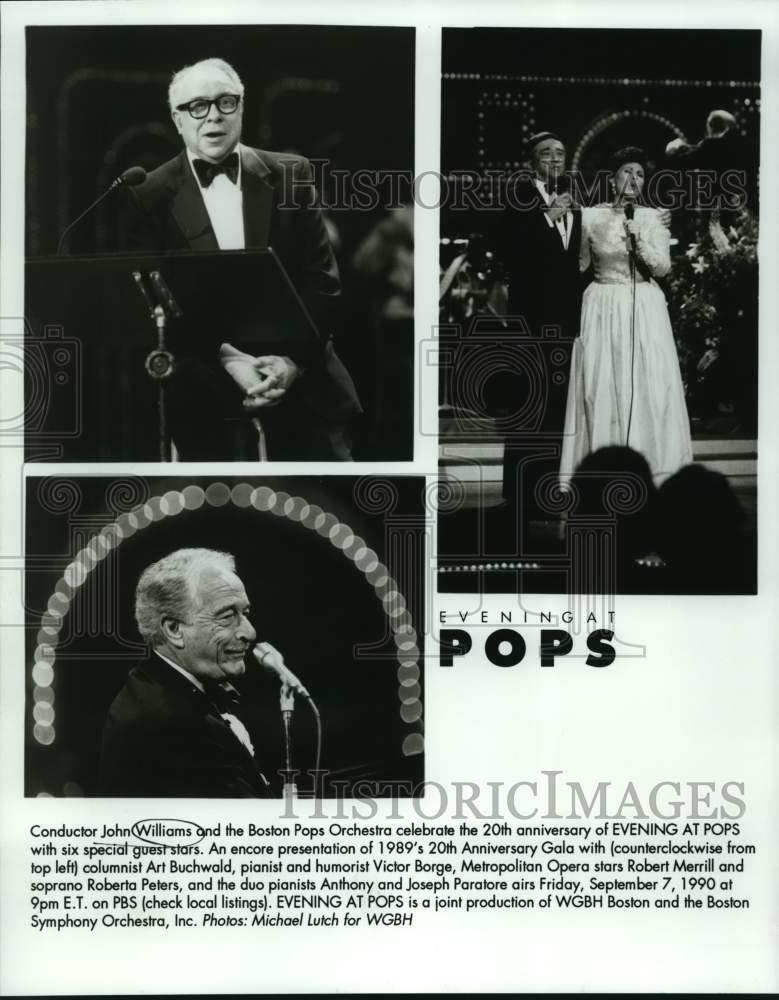 1990 Press Photo John Williams, musical conductor, featured in 