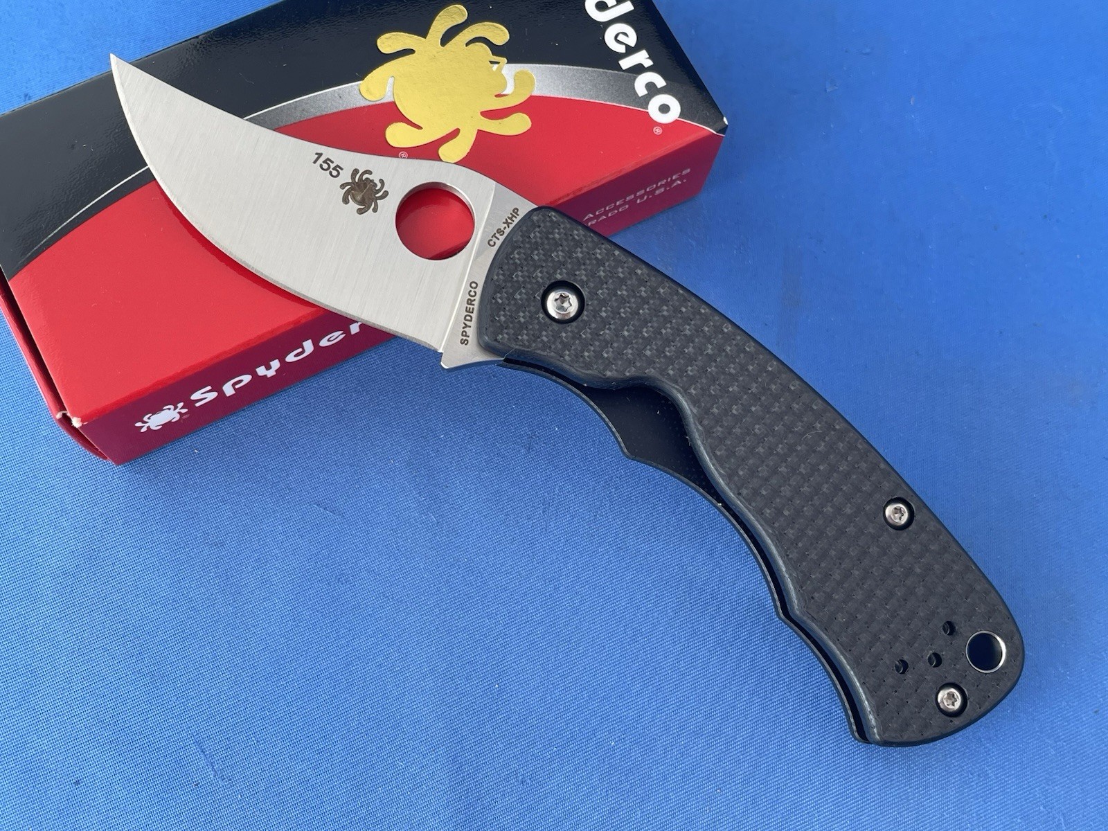 Spyderco C210CFP Rhino Knife Carbon Fiber CTS-XHP Stainless 2018 Production #155
