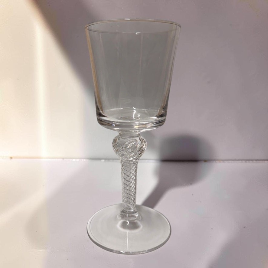 Vintage Royal Leerdam Air Twist Wine Goblet Glasses Glass Williamsburg
