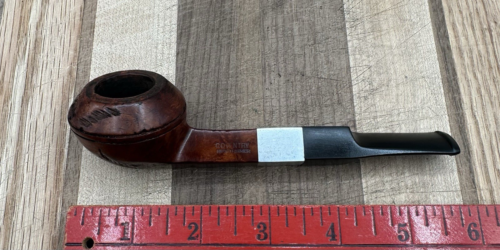 Vintage Coventry Imported Briar Carved Bulldog Estate Tobacco Pipe