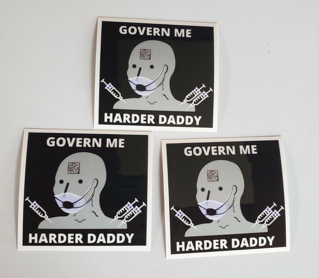 GOVERN ME HARDER NPC Stickers 3 pack lot PLANDEMIC OBEY SHEEPLE 🐑 Anti Mask 😷 GOVERN ME HARDER NPC Stickers 3 pack lot PLANDEMIC OBEY SHEEPLE 🐑 Anti Mask 😷
