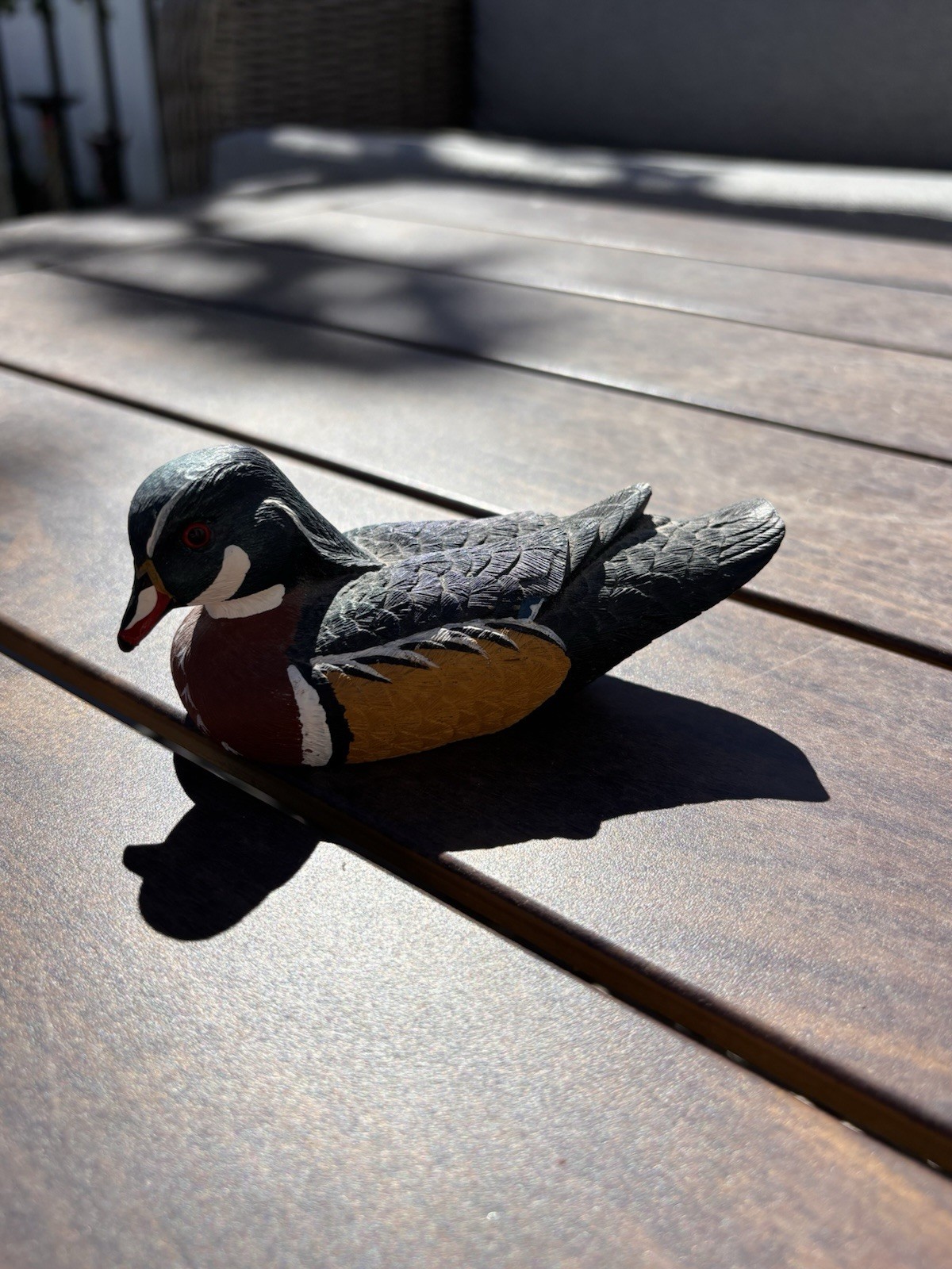 Vintage Jennings Decoy Co Wood Duck Figurine Mini Hand Painted St Cloud MN 4.5\