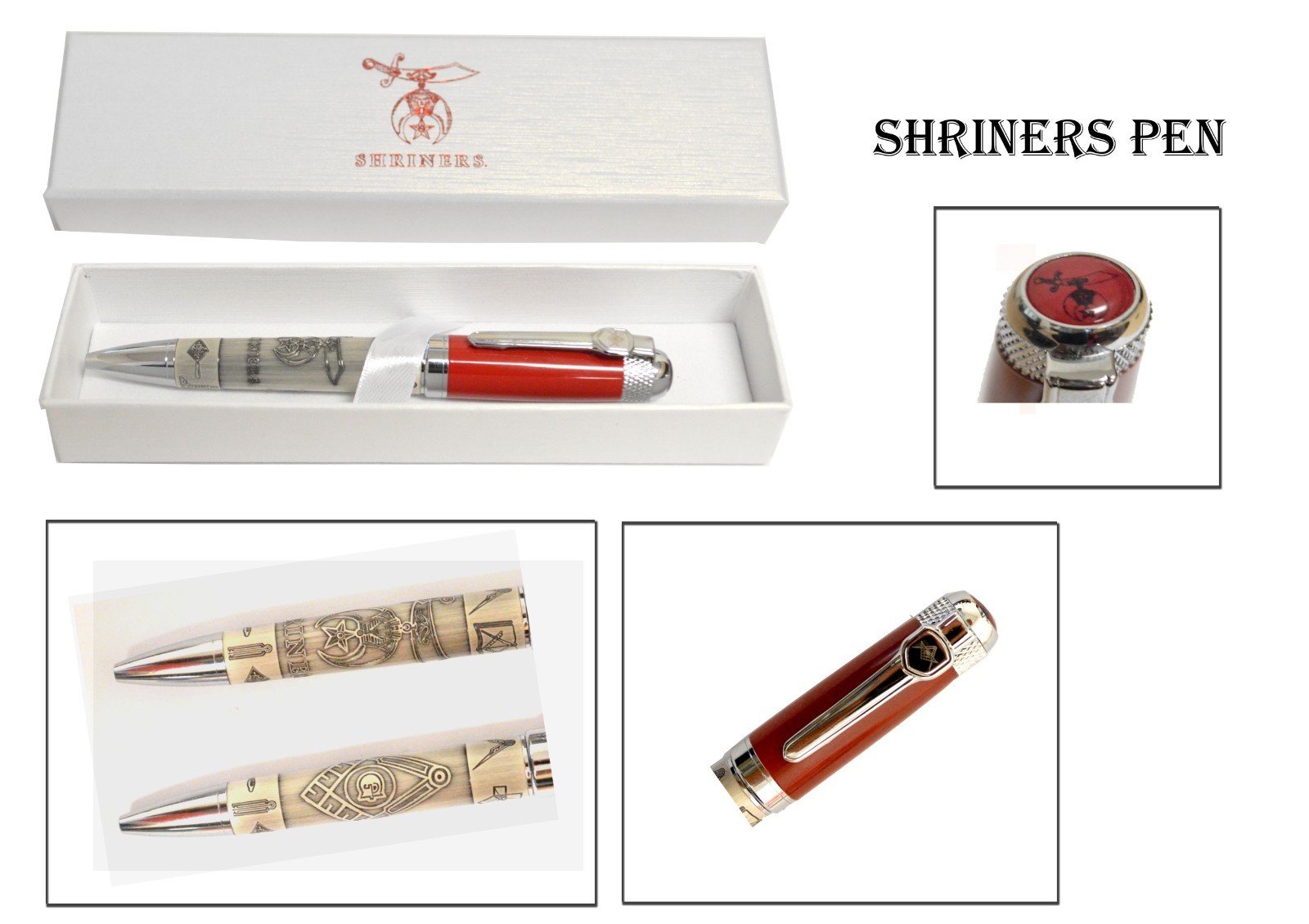 Shriners Red Enamel Masonic Pen – Fraternal Collectible Gift – $13.99 Shriners Red Enamel Masonic Pen – Fraternal Collectible Gift – $13.99