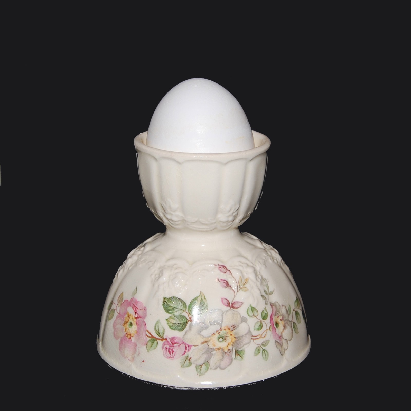 TAYLOR SMITH Pink & Yellow Flowers Scalloped Double Egg Cup