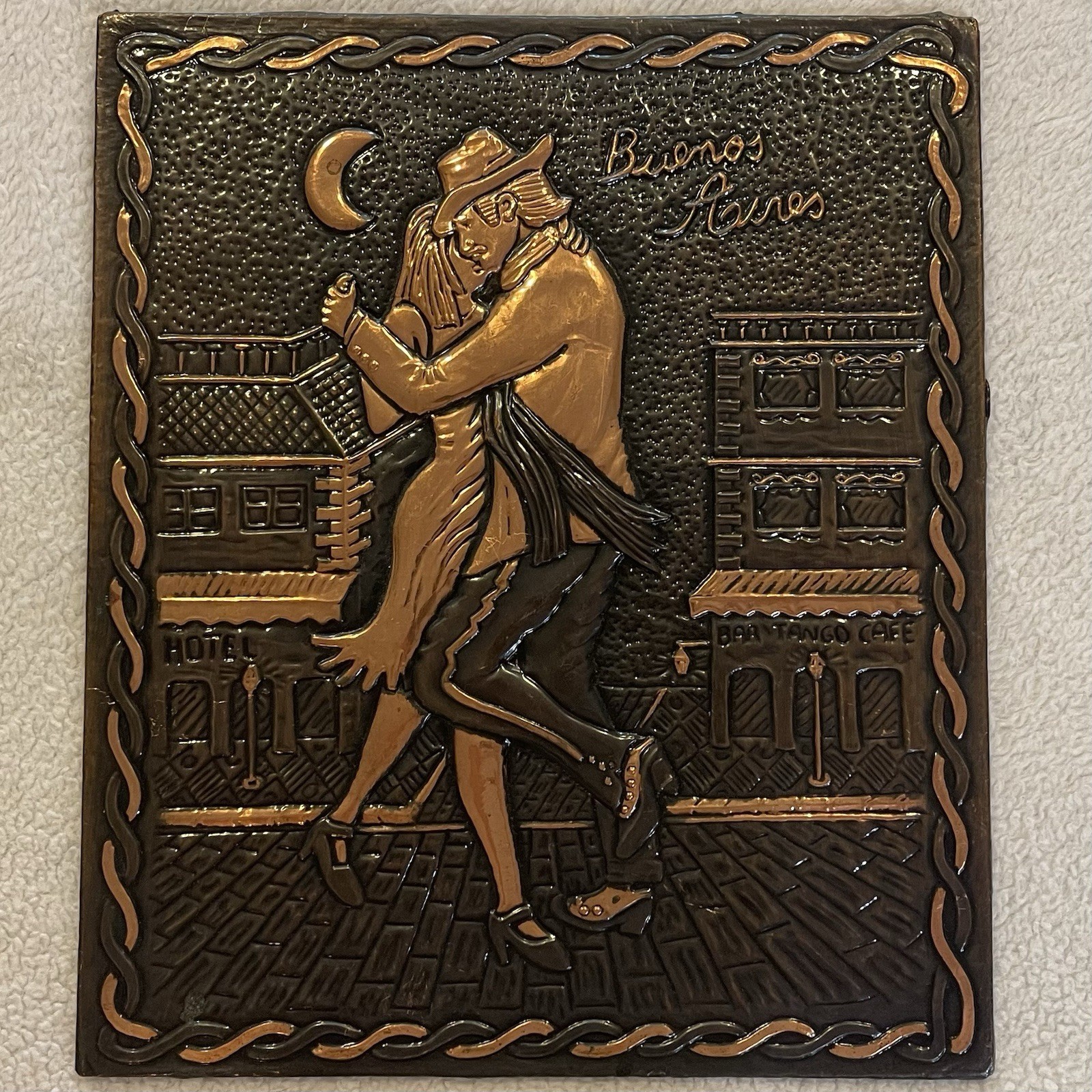 Vintage Buenos Aires Argentina Tango 3D Relief Wall Plaque 10.5” x 8.5”