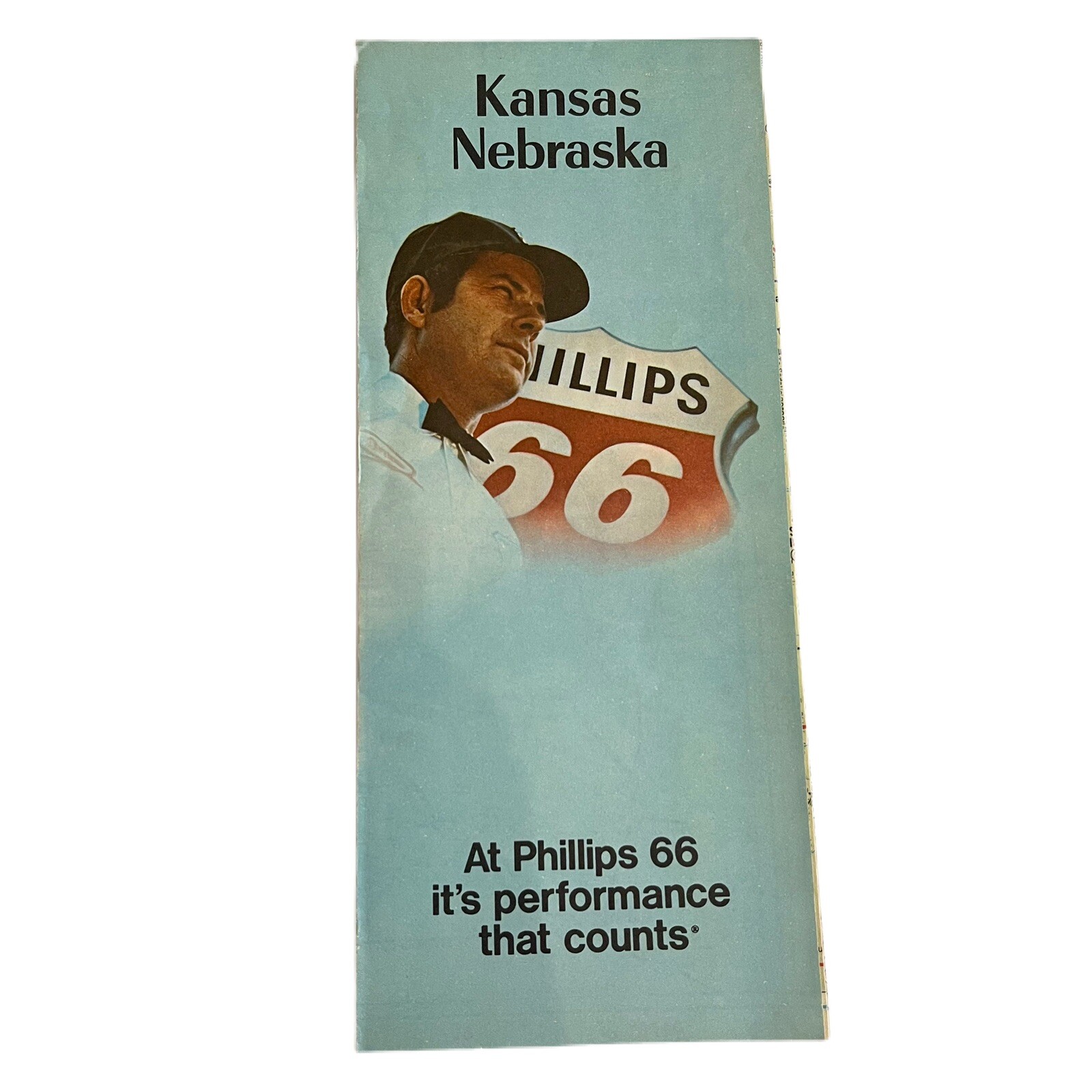 Kansas KS Nebraska NE - Phillips 66 Road Map - 1973 Vintage Rand McNally And Co