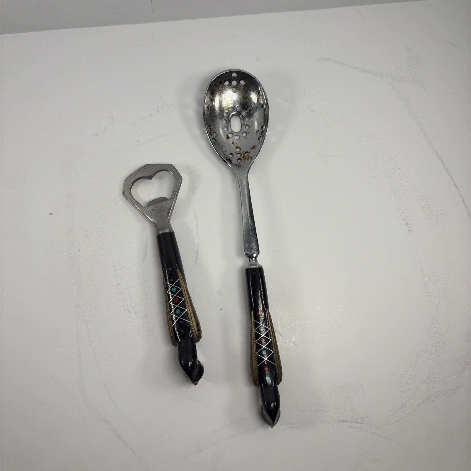Vintage S&A Haddad Jezzine Lebanon Phoenix Firebird Bar Tool Set Spoon Opener Vintage S&A Haddad Jezzine Lebanon Phoenix Firebird Bar Tool Set Spoon Opener