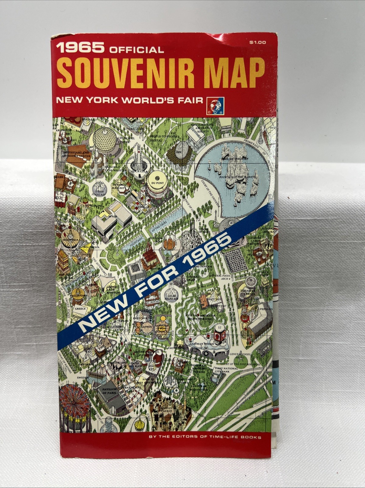 1964/1965 NEW YORK WORLD FAIR OFFICIAL SOUVENIR MAP VINTAGE TIME LIFE BOOKS
