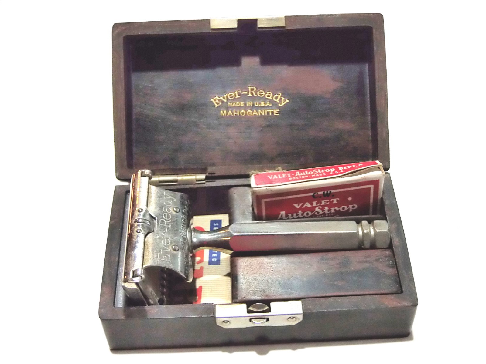 Vintage Ever-Ready Safety Razor With Mahoganite Case Made In USA