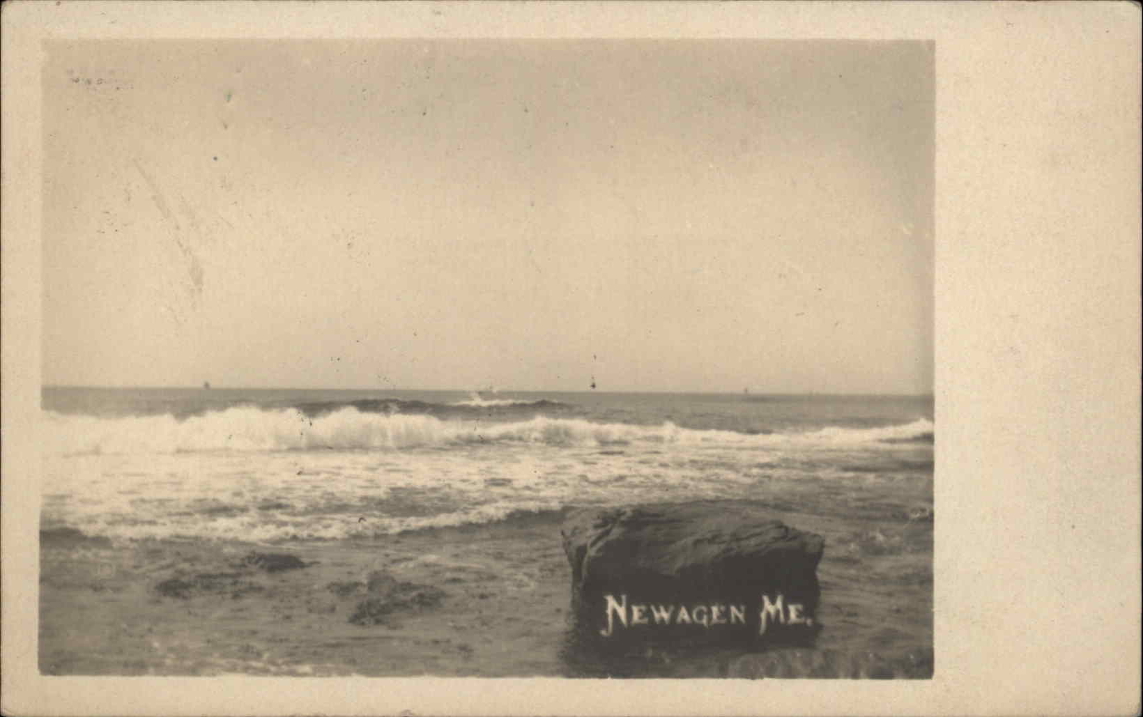 Newagen Maine ME Beach c1900s-20s RPPC Real Photo Postcard